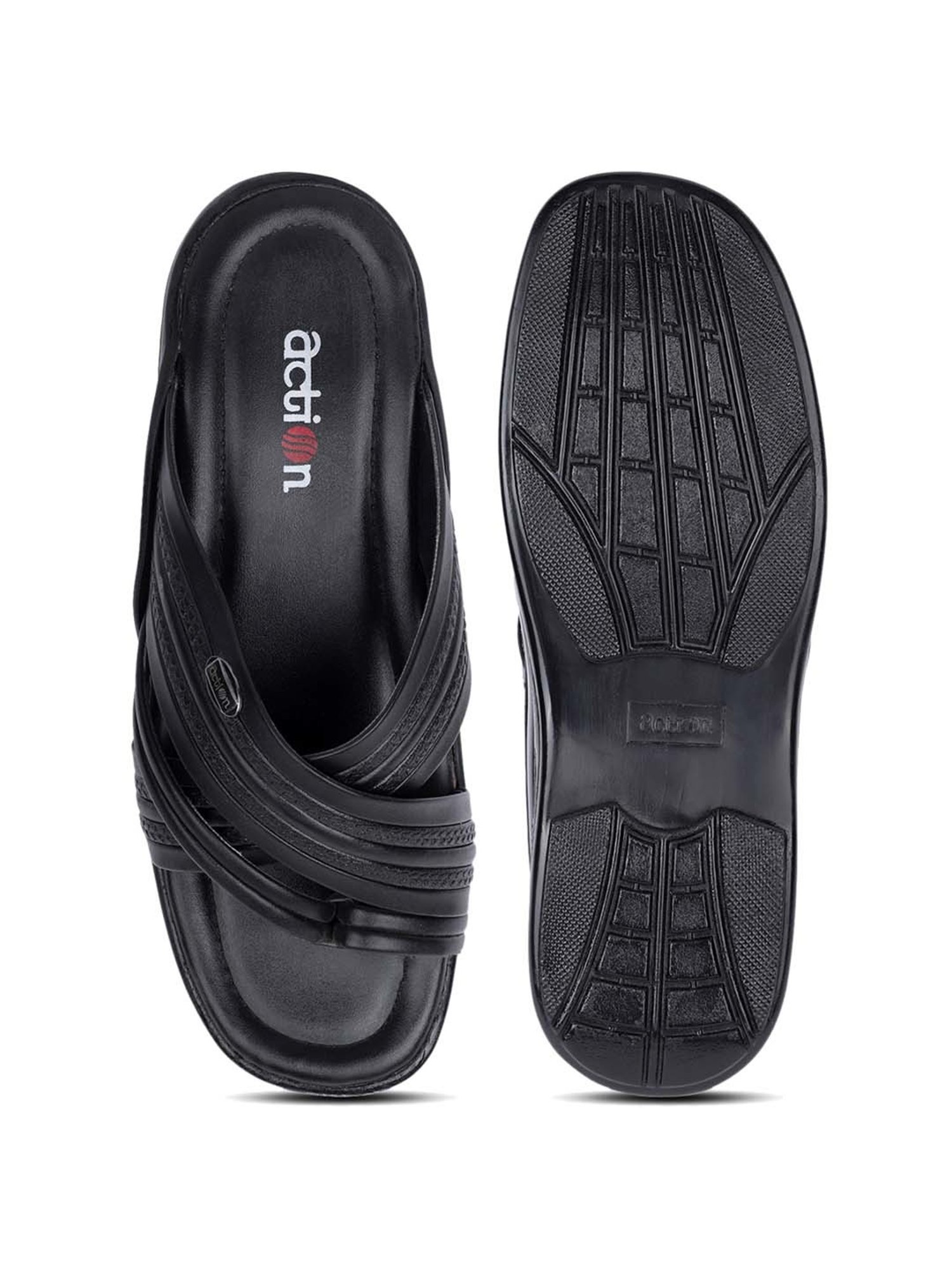 Action Men's Black Toe Ring Sandals