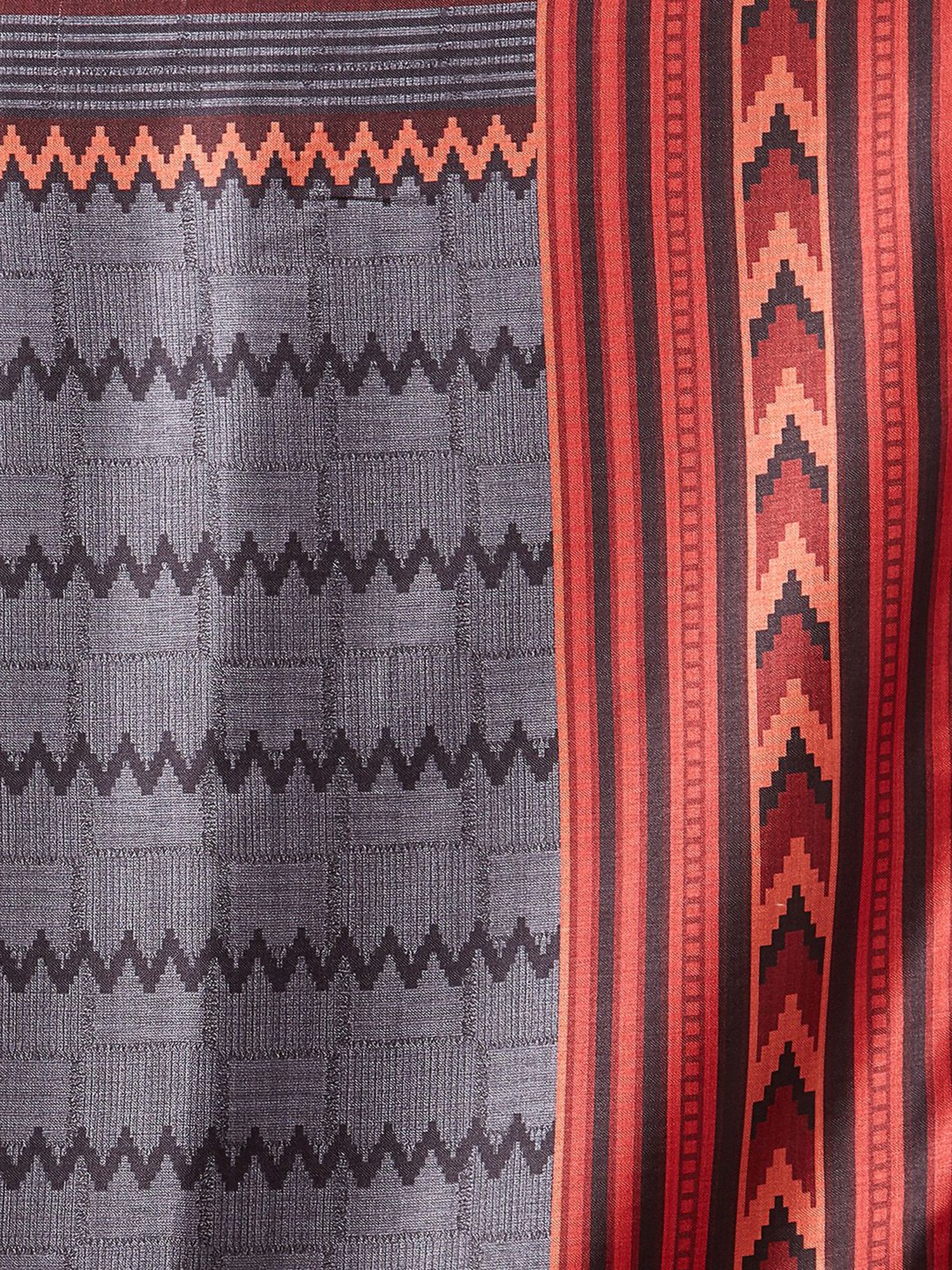 Saree Mall Grey Printed Dupatta