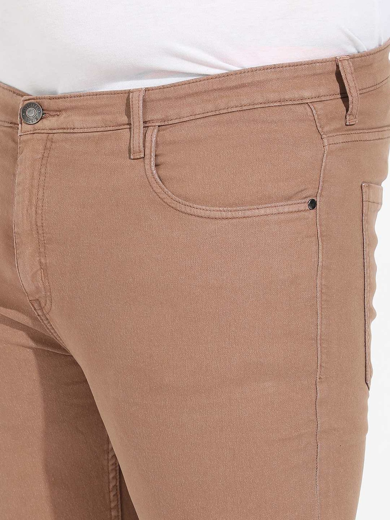 Instafab Plus Brown Regular fit Plus Size Jeans