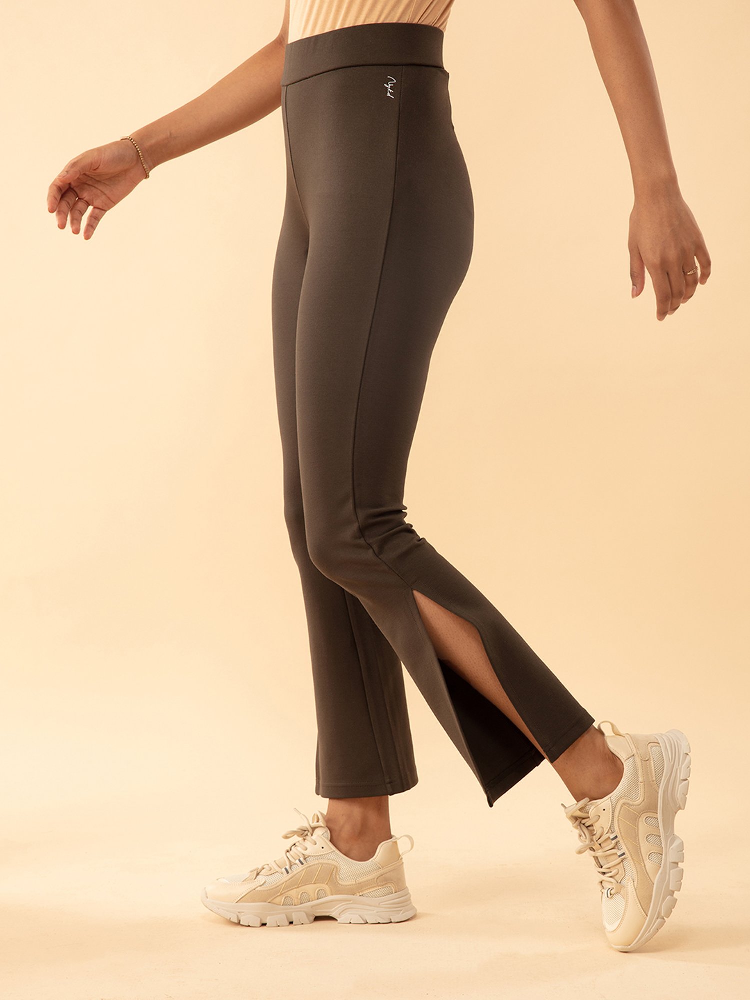 Nykd Dark Olive Slit Pants