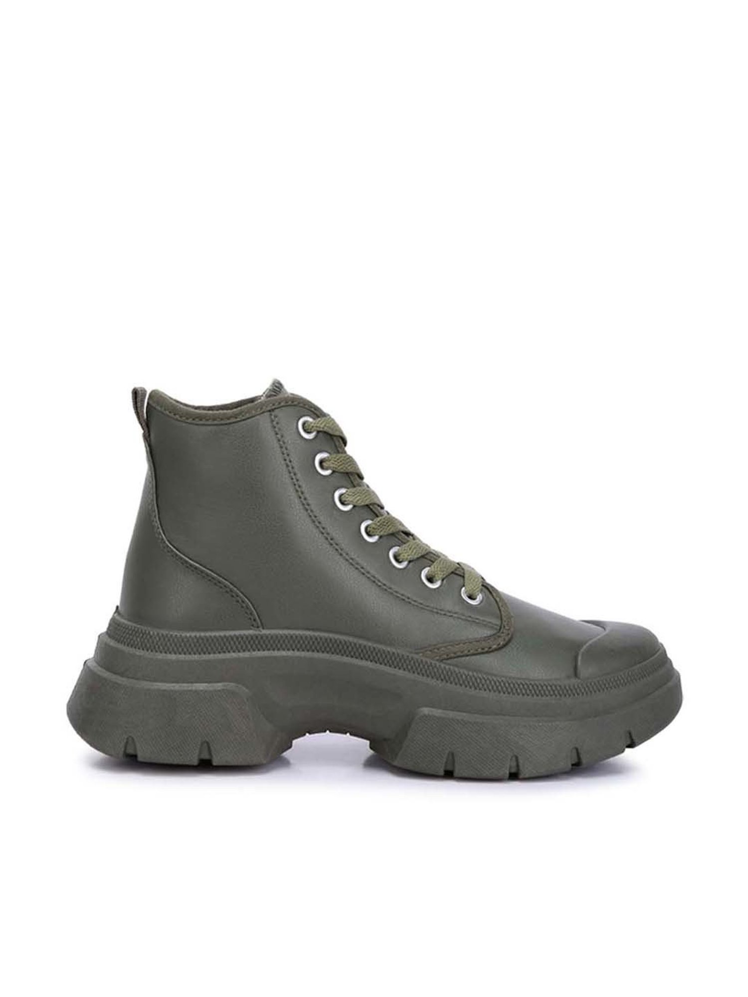 London Rag Women's Khaki Derby Boots