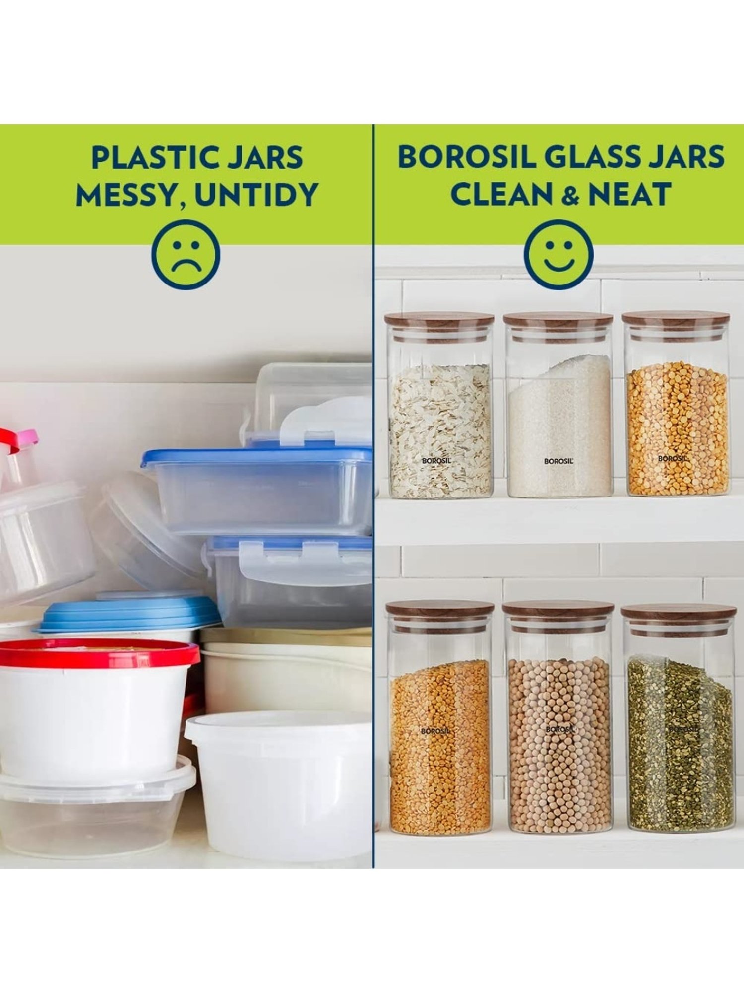 Borosil Transparent Glass Jar & Container (300ml)