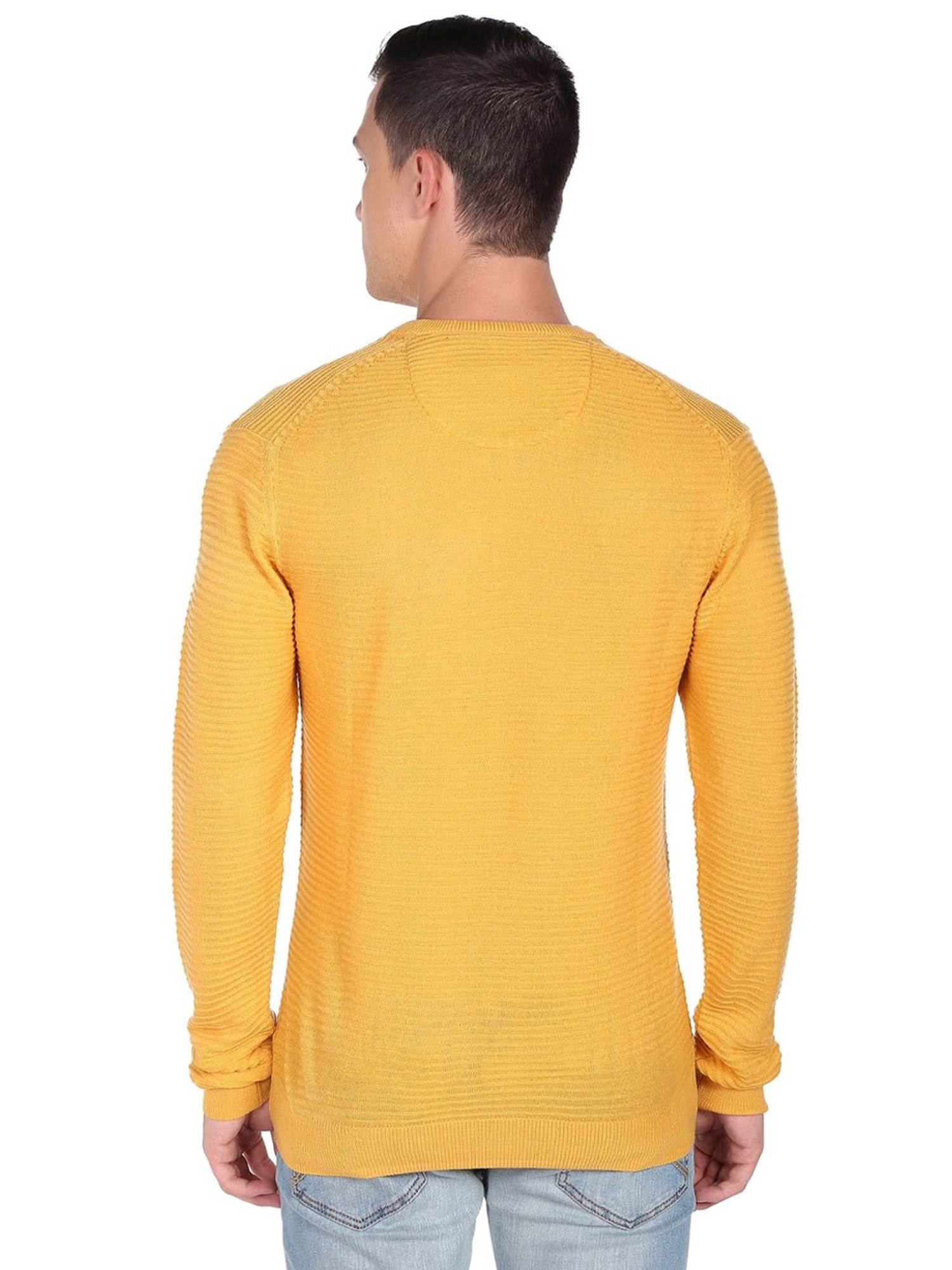 Arrow Sport Yellow Regular Fit Sweaters