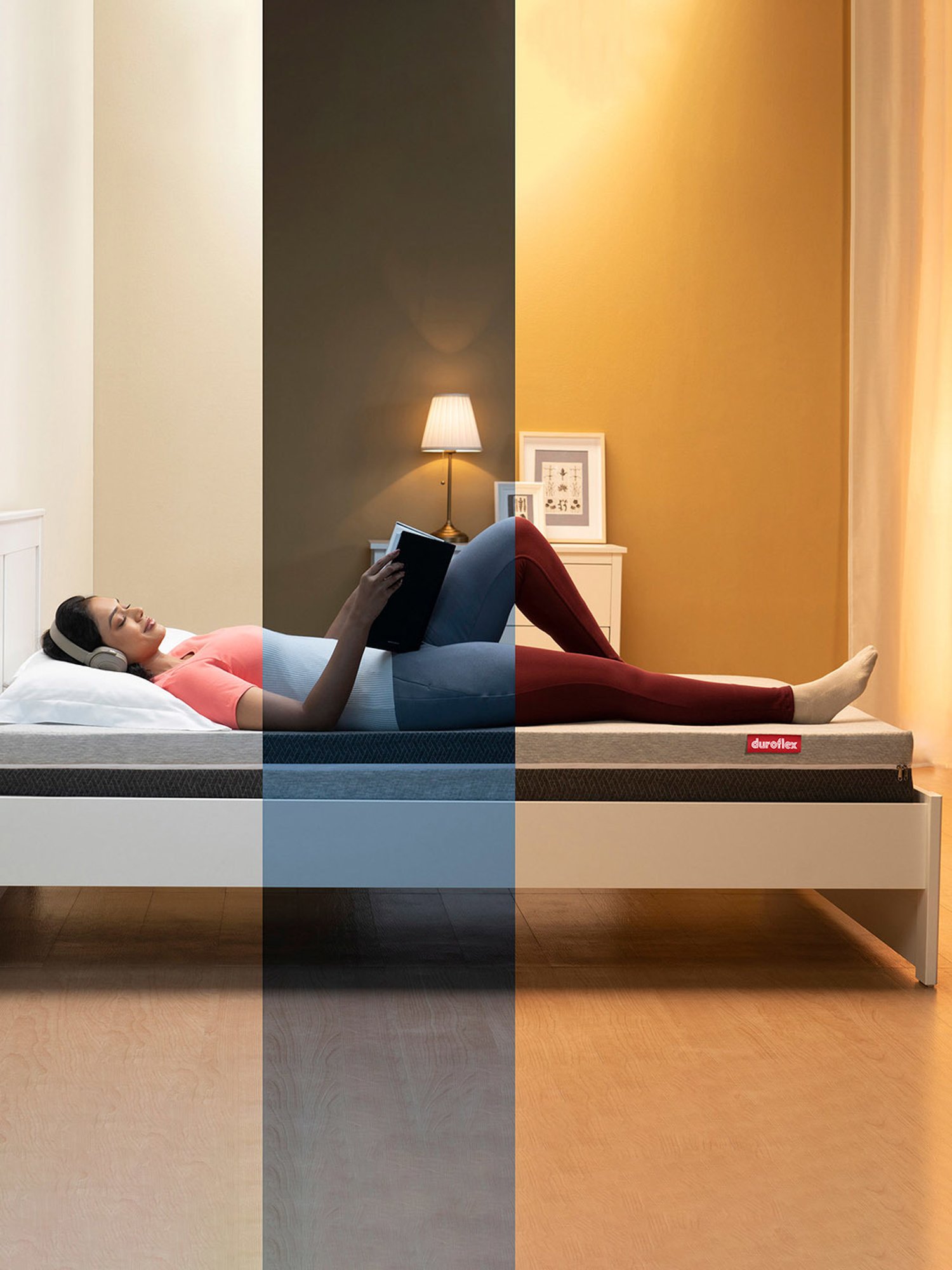 Duroflex Live-in Adapt Grey Foam New Gen Smart Design Flippable Adjustable Single Mattress