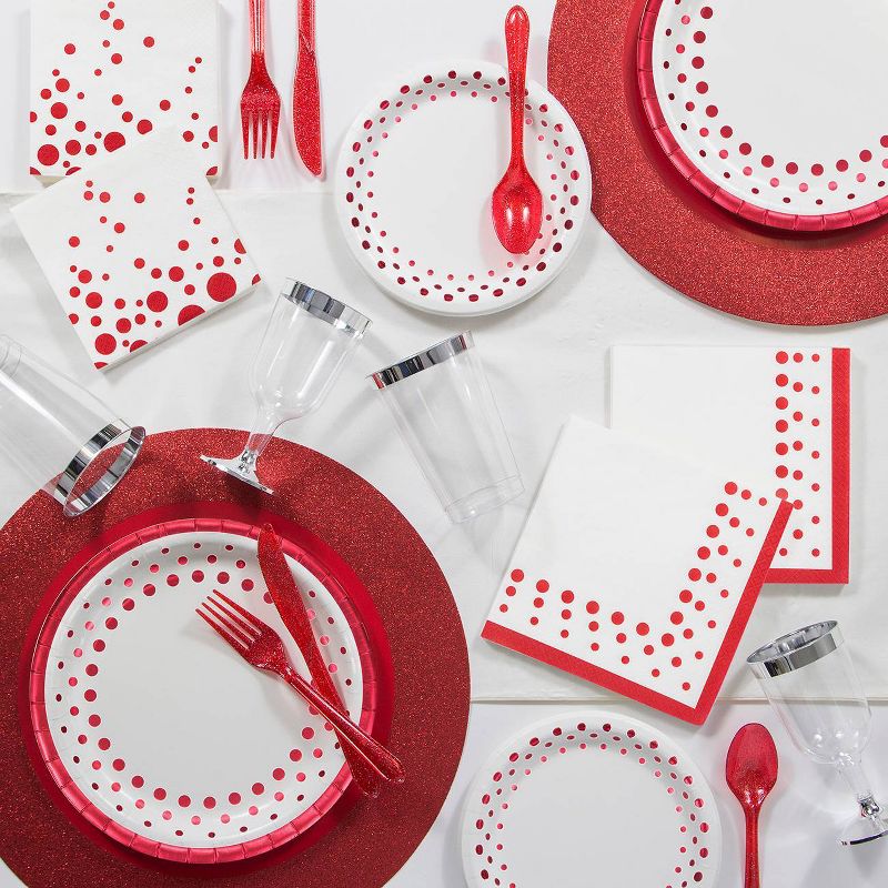 8ct Glitz Red Disposable Placemats