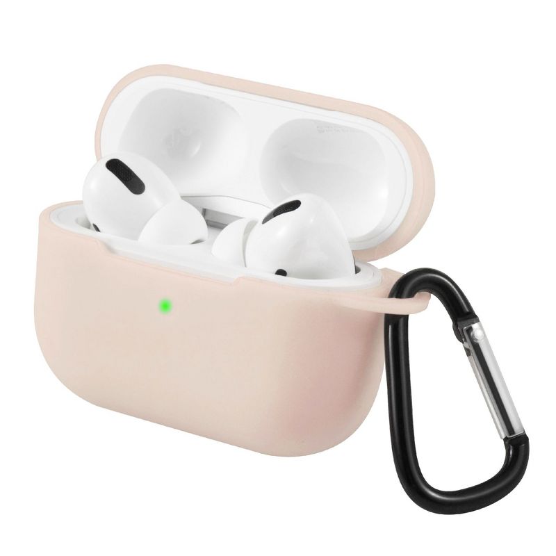 For AirPods Pro Case Silicone Protective Cover Skin with Keychain for Apple Airpod Pro 3 3rd 2019 Wireless Charging Earbuds Case, Sand Pink by Insten