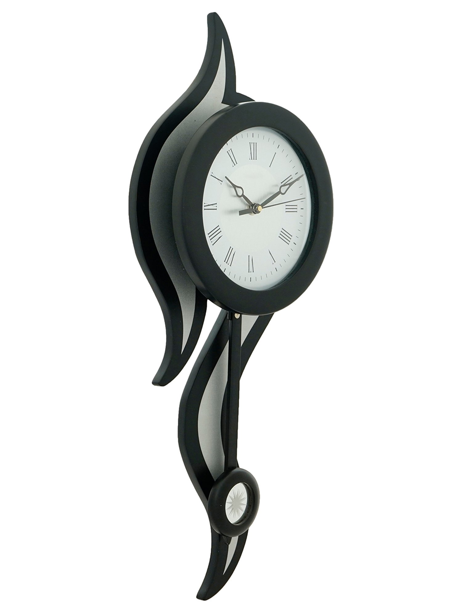 CHRONIKLE Vertical Black Wood Wall Clock
