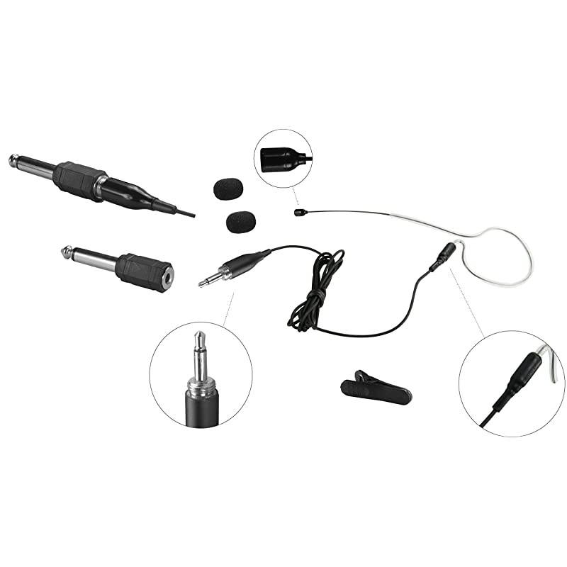 Single Earhook Headworn Omni-Directional Headset Microphone (for 3.5mm Plug with Thread Type +1/4" Plug Black)
