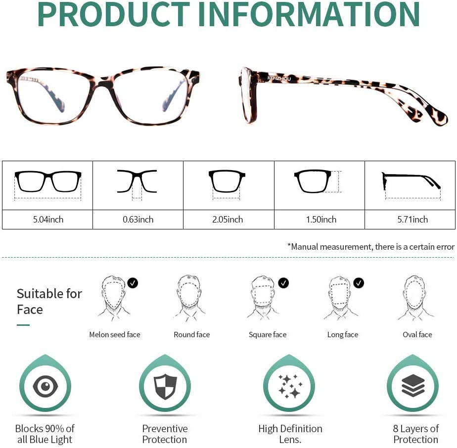 Blue Light Blocking Computer Glasses for Women 1 Pack Anti Eyestrain