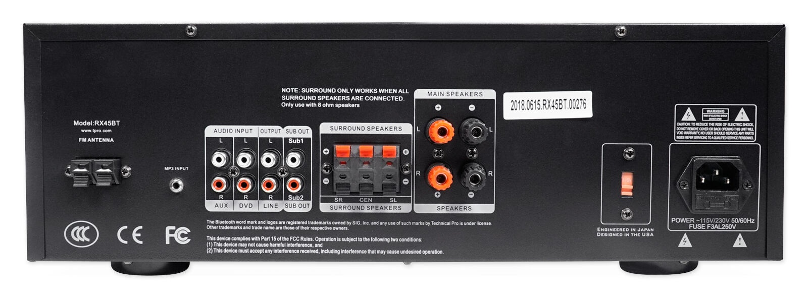 Technical Pro RX45BT 5.2-Channel Home Theater Receiver with Bluetooth