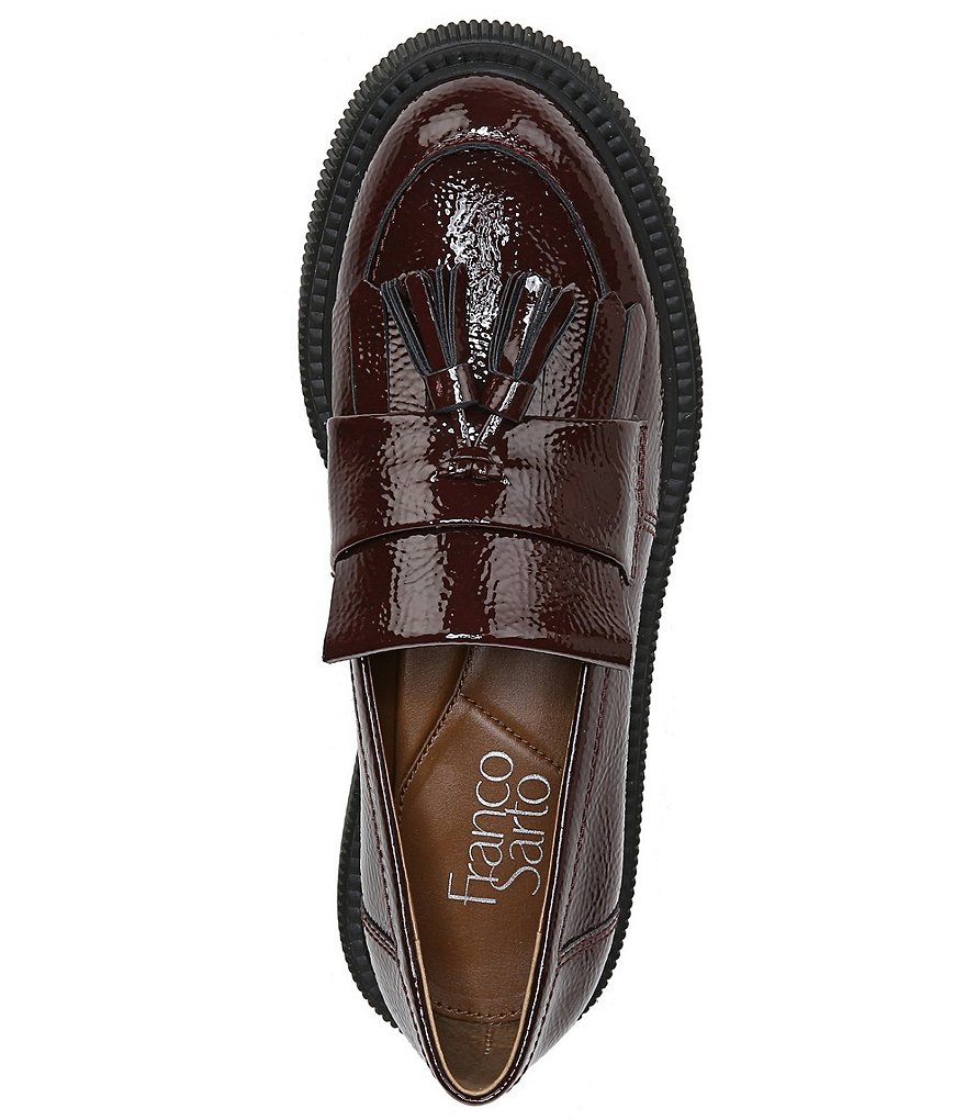 Franco Sarto Jack Kiltie Fringe Tassel Patent Loafers
