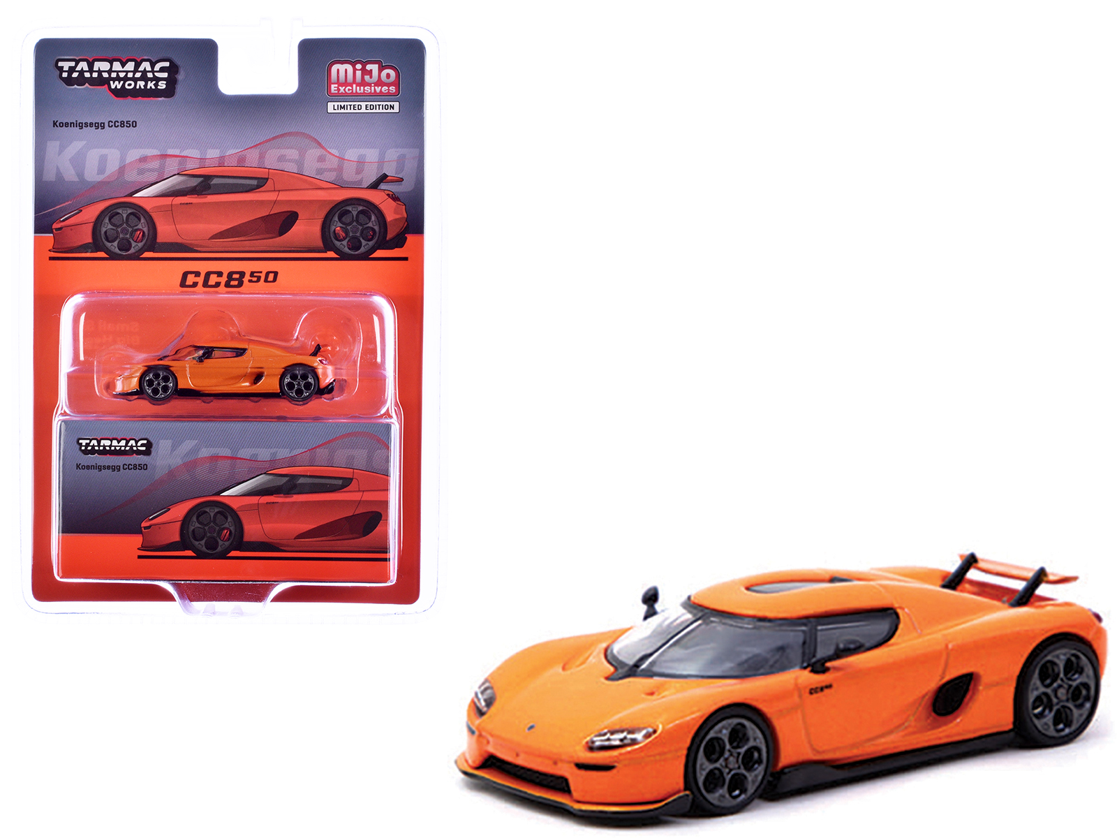 Koenigsegg CC850 Orange Metallic "Global64" Series 1/64 Diecast Model by Tarmac Works