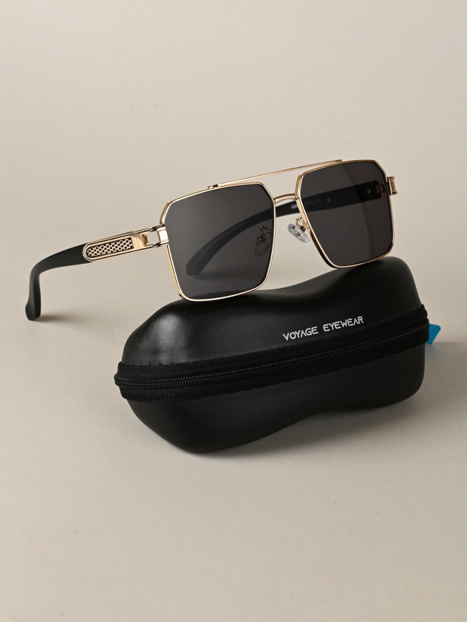 Voyage Black Wayfarer UV Protection Unisex Sunglasses