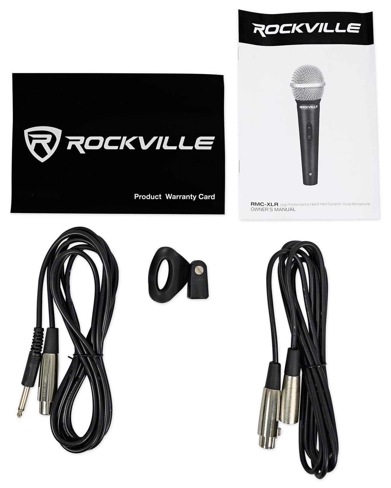 2) Rockville 10" 3-Way 1200w Karaoke Speakers+Bluetooth Pro Amplifier Mixer+Mics