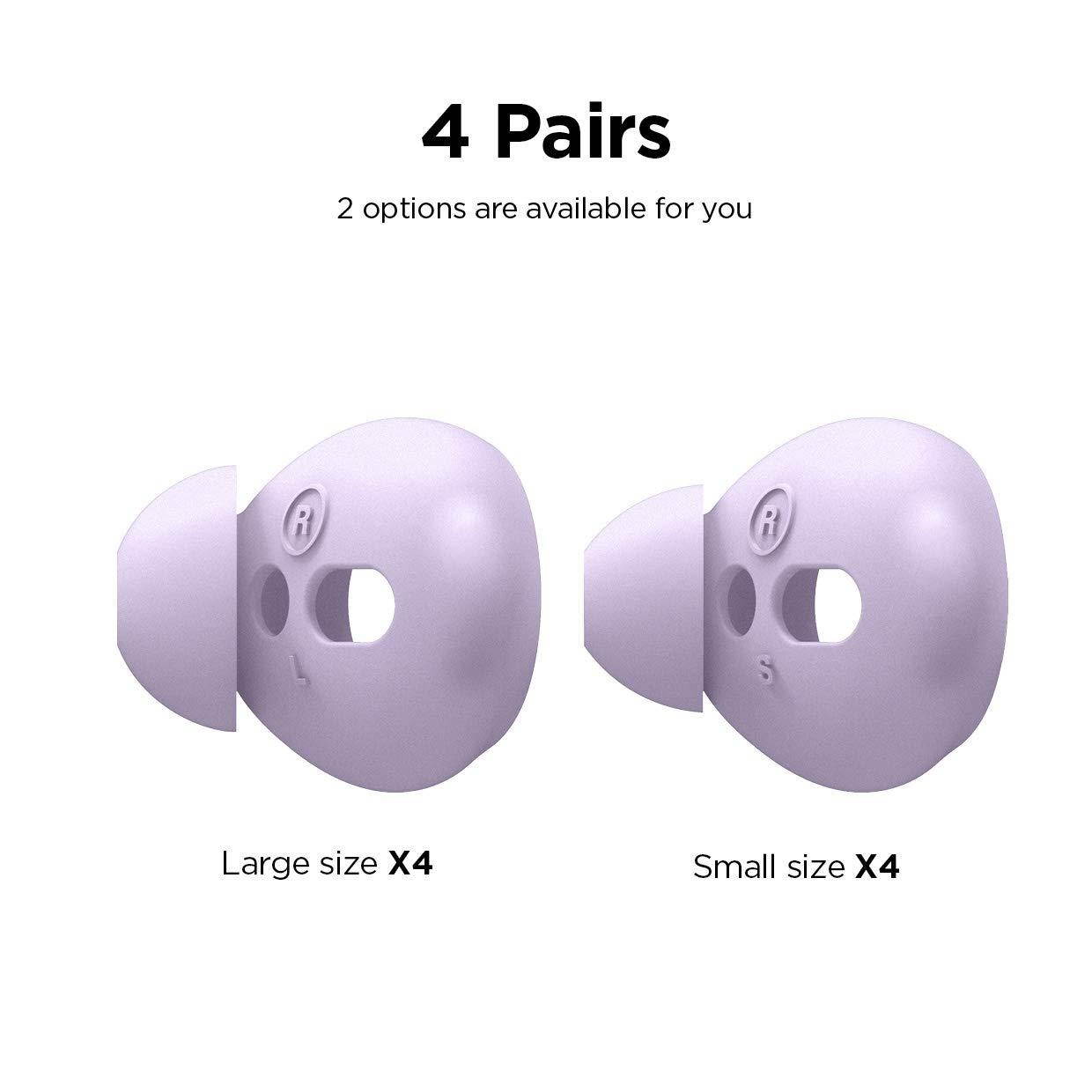 elago Earbuds Cover Designed for Apple AirPods 2 & 1 or EarPods [4 Pairs: 2 Large + 2 Small] (Lavender)