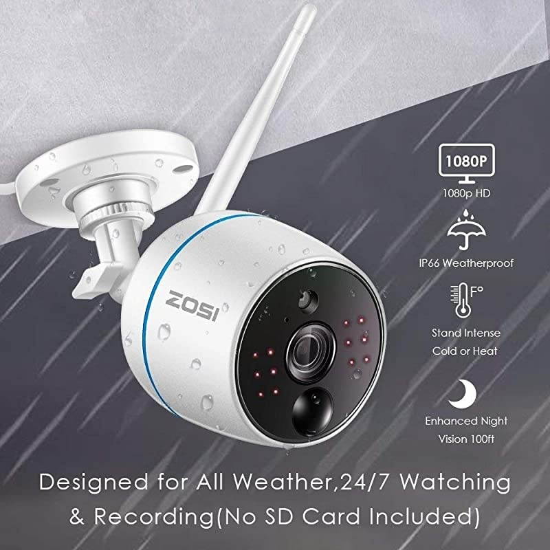 Wireless Security Cameras System with Hard Drive 1TB, 1080P Network Video Recorder with 4PCS 720P Auto Match Weatherproof IP Cameras with 100ft Night Vision,Motion Detection, Remote Access