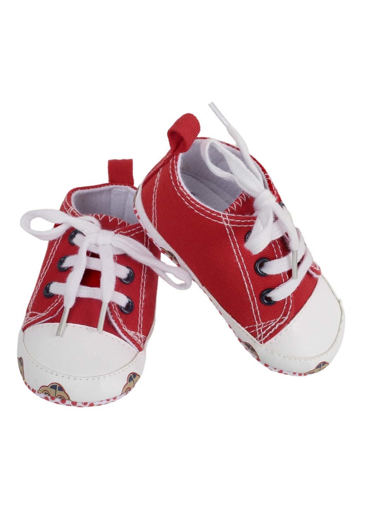 Baby Moo Kids Red & White Lace Up Shoes