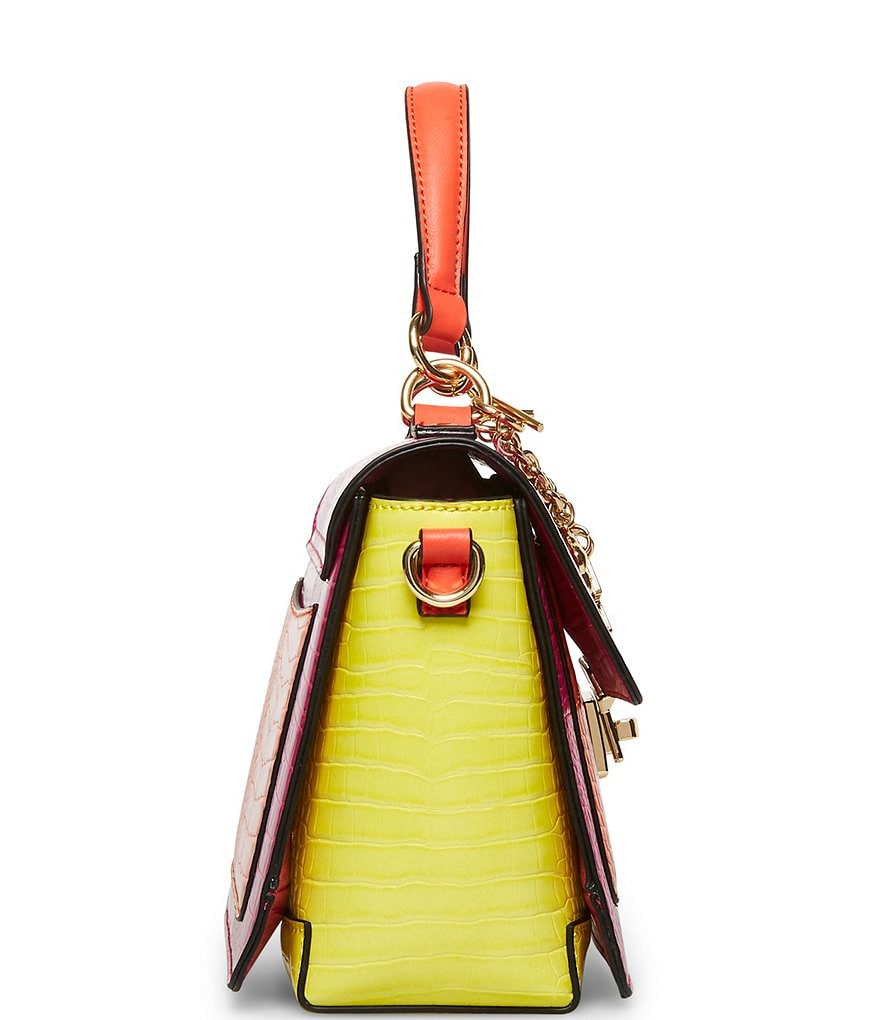 Betsey Johnson Wild Crocodile-Embossed Colorblock Satchel Bag