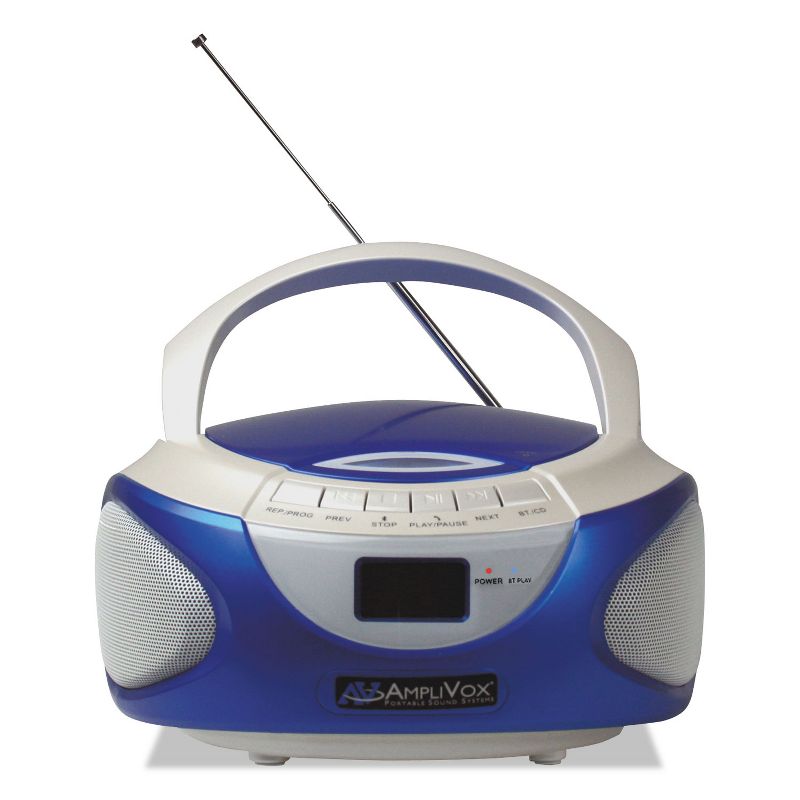 AmpliVox CD Boombox with Bluetooth Blue SL1015