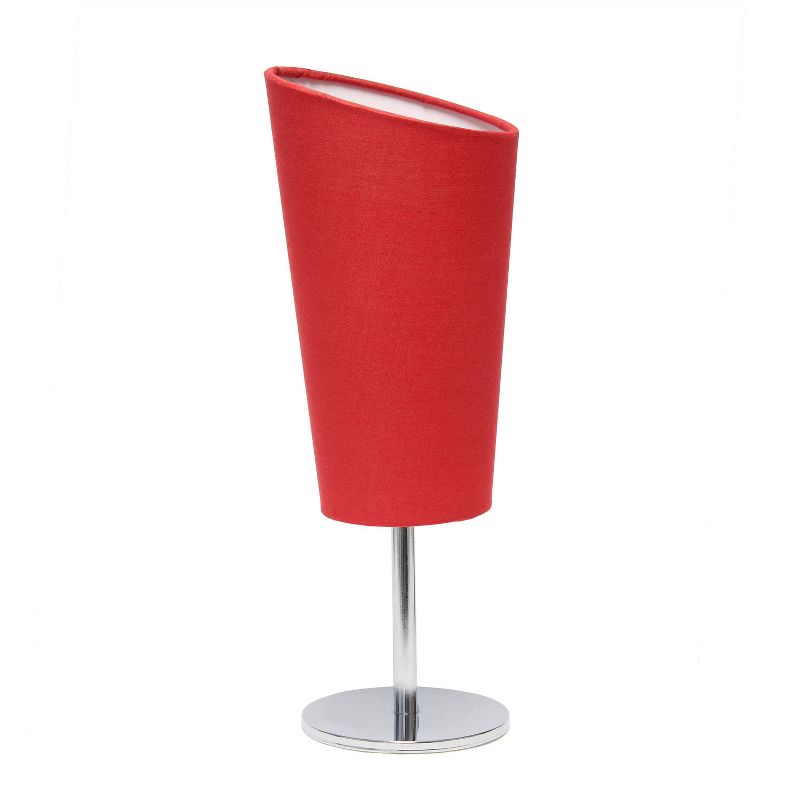 Mini Table Lamp with Angled Fabric Shade Red - Simple Designs