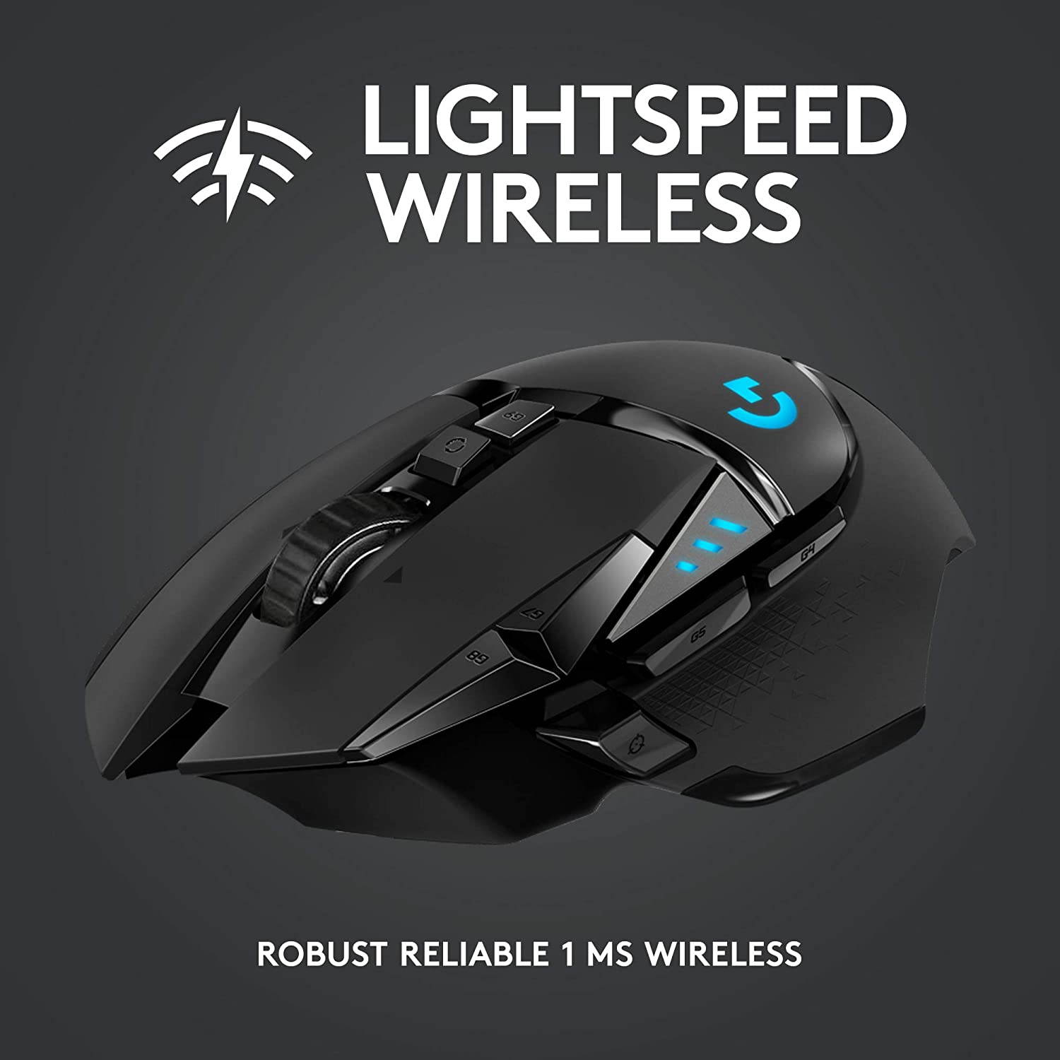Logitech G502 Lightspeed Wired Gaming Mouse with Hero 25K Sensor, PowerPlay Compatible, Tunable Weights and Lightsync RGB - Black