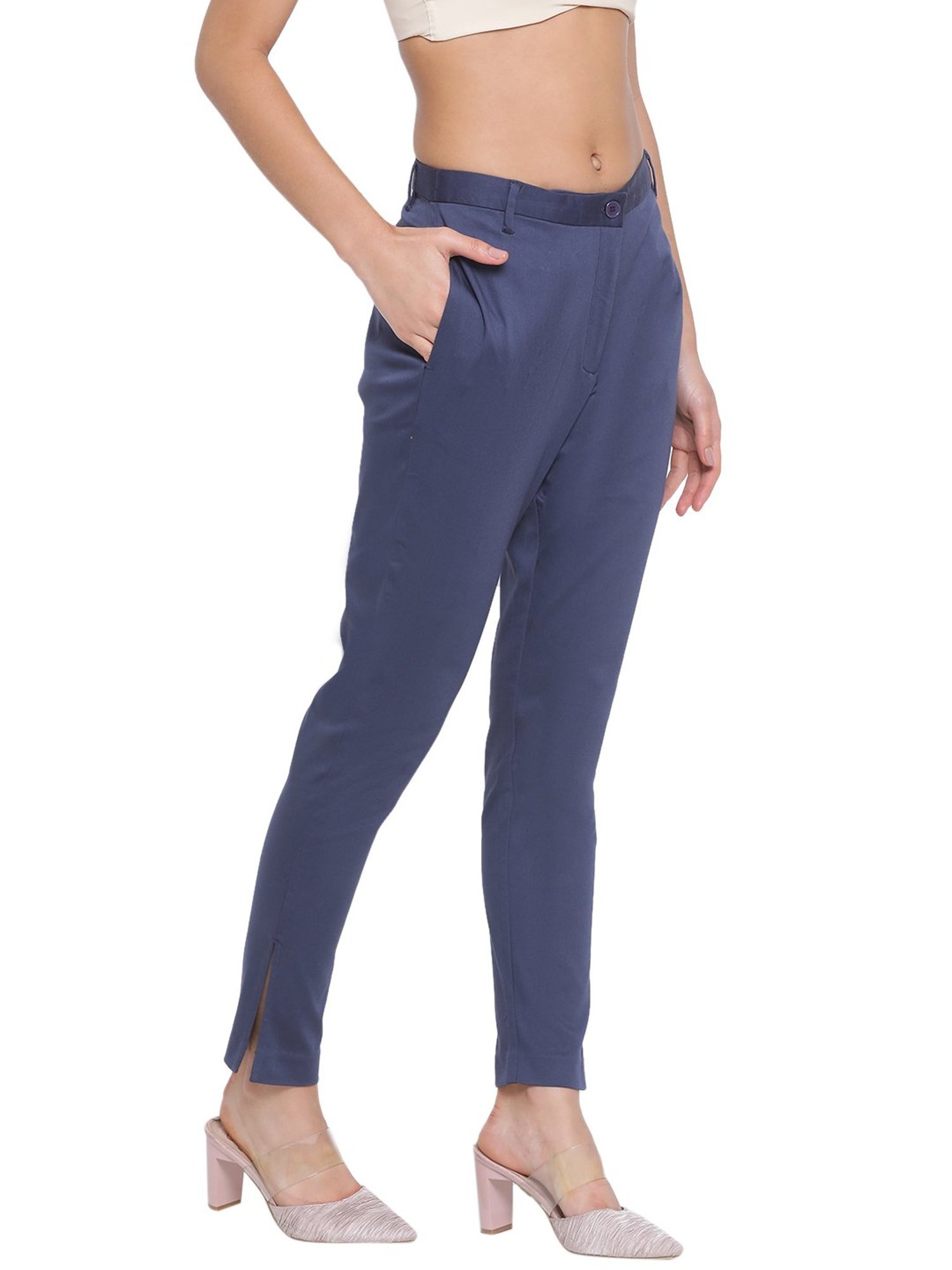 Rooted Blue Cotton Trousers