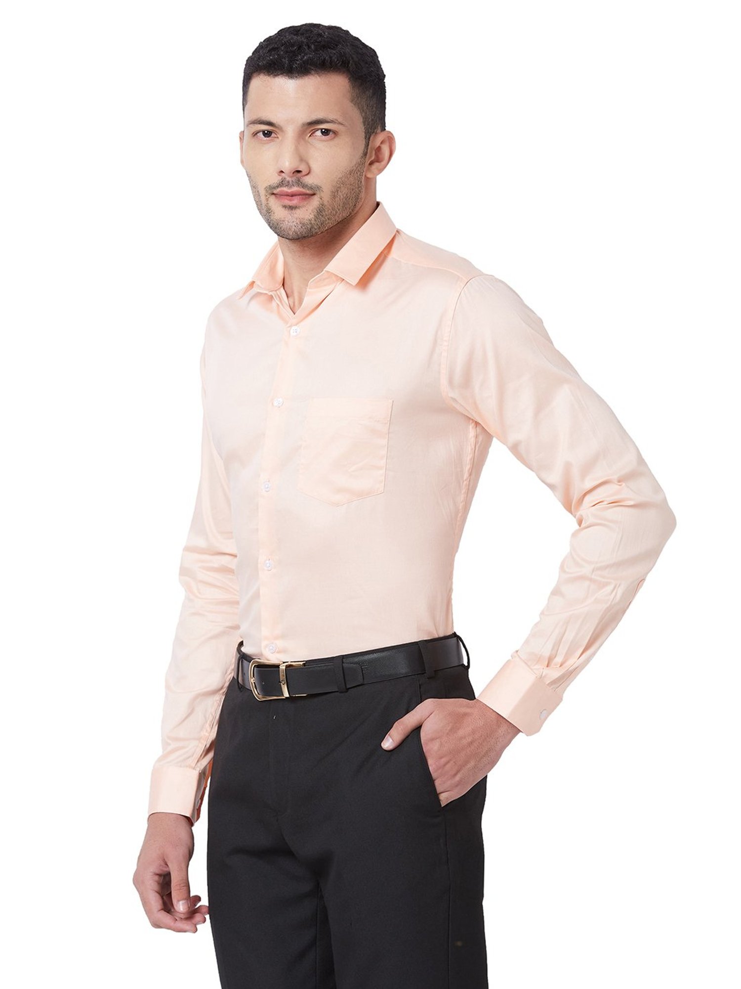 Kenneth Cole Antique Coral Slim Fit Cotton Shirt