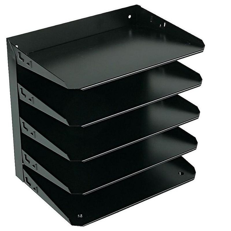 Steelmaster Multi-Tier Horizontal Letter Organizers Five Tier Steel Black 26425L004