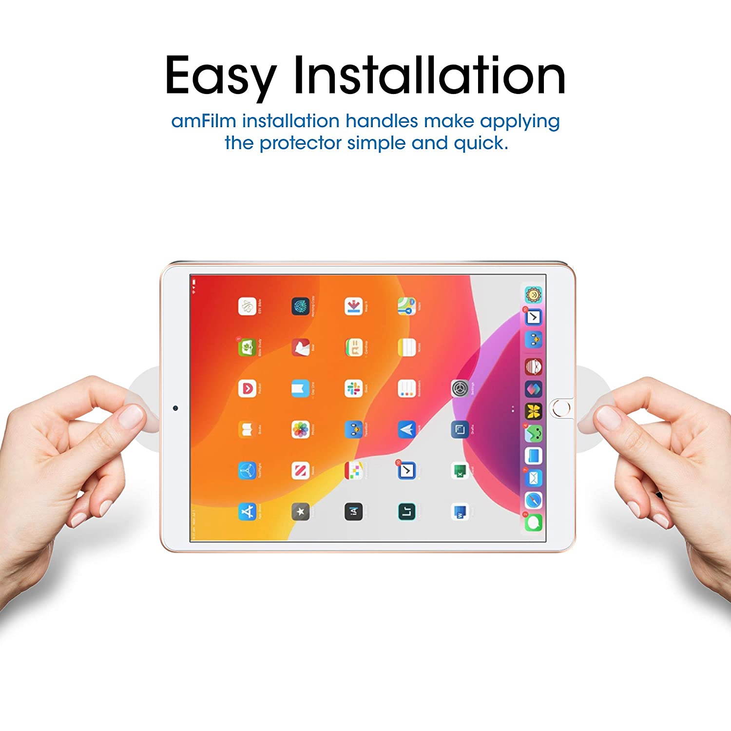 amFilm Screen Protector for iPad 7 (7th Generation, 10.2&rdquo;, 2019) / iPad Air 3 (3rd Gen 10.5, 2019), iPad Pro 10.5 (2017) Tempered Glass, Apple Pencil Compatible (2 Pack)