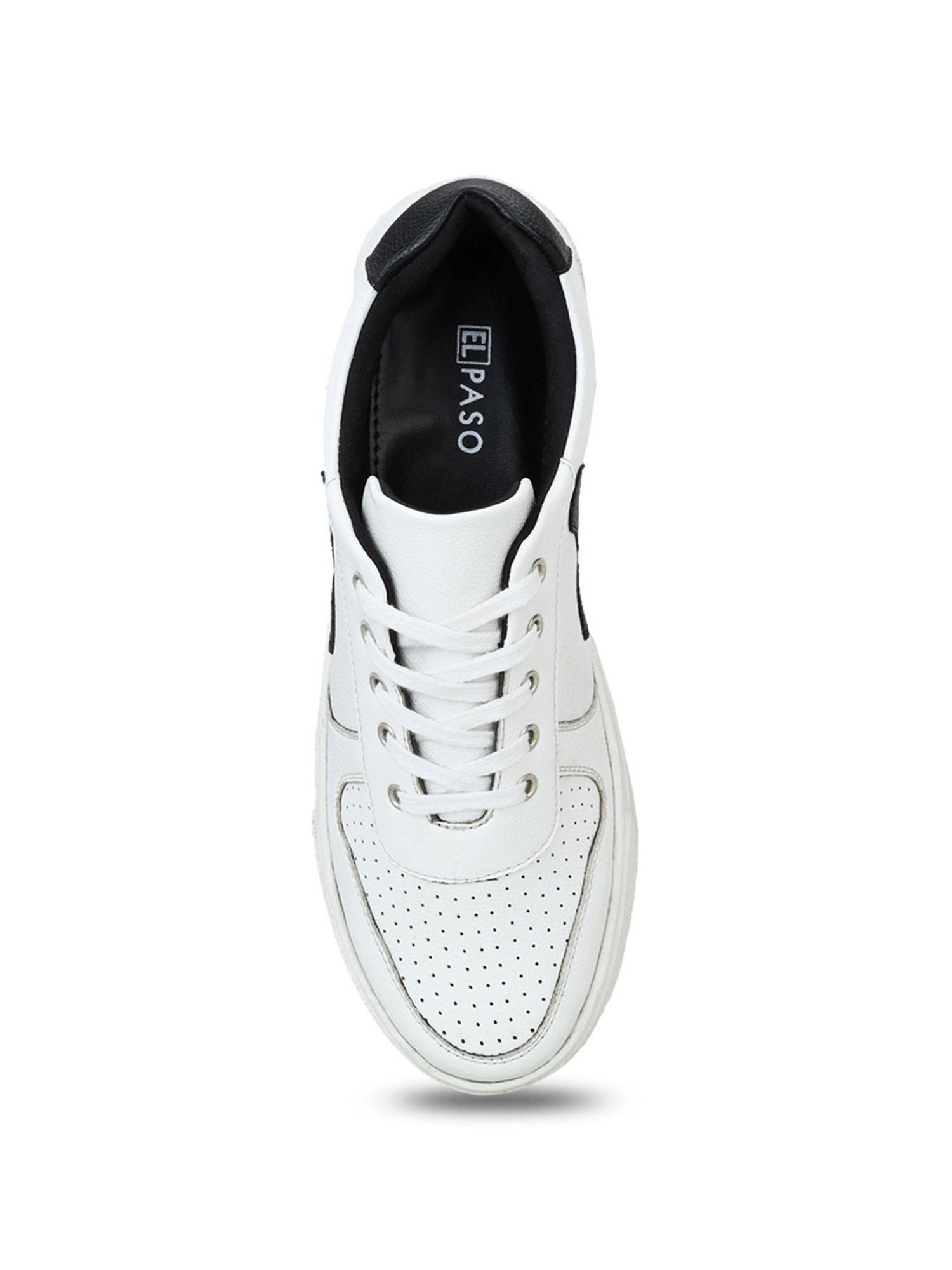 El Paso Men's White Casual Sneakers