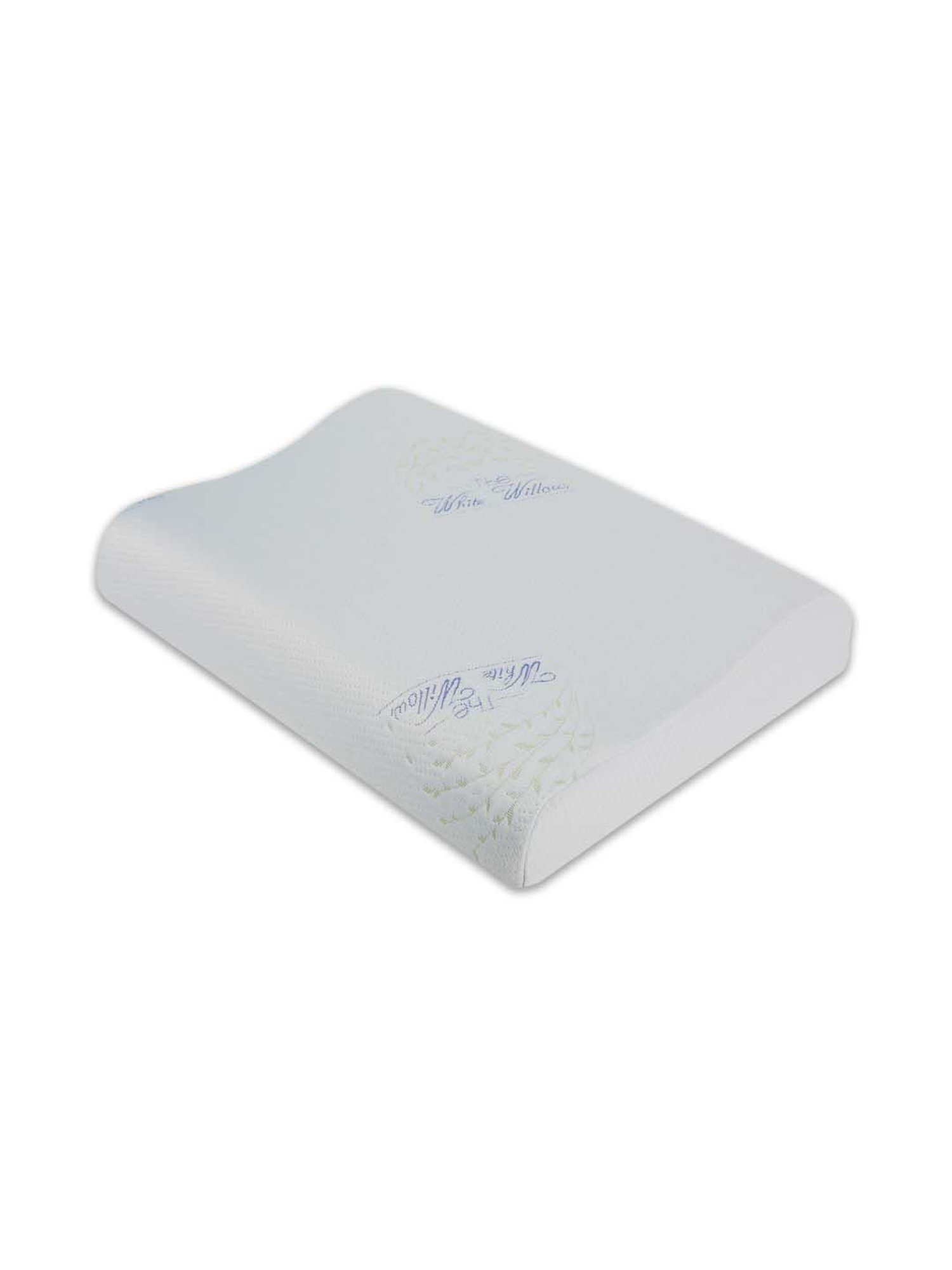 The White Willow White & Green Woven Foam Contour Pillow - Set of 1