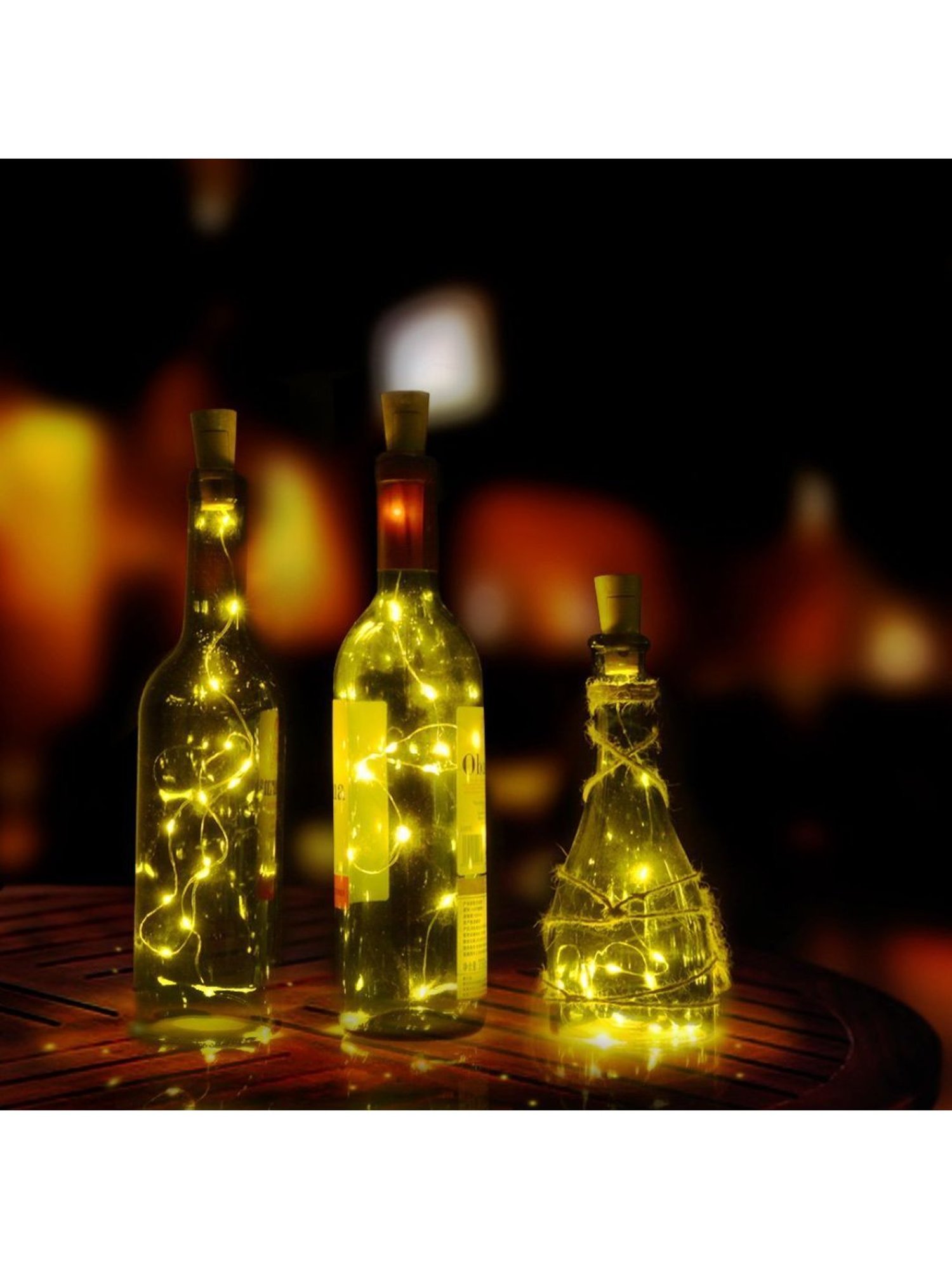 XERGY Cork Shaped Bottle Fairy String Lights Battery Powered for Diwali Home Decoration (Pack of 2)