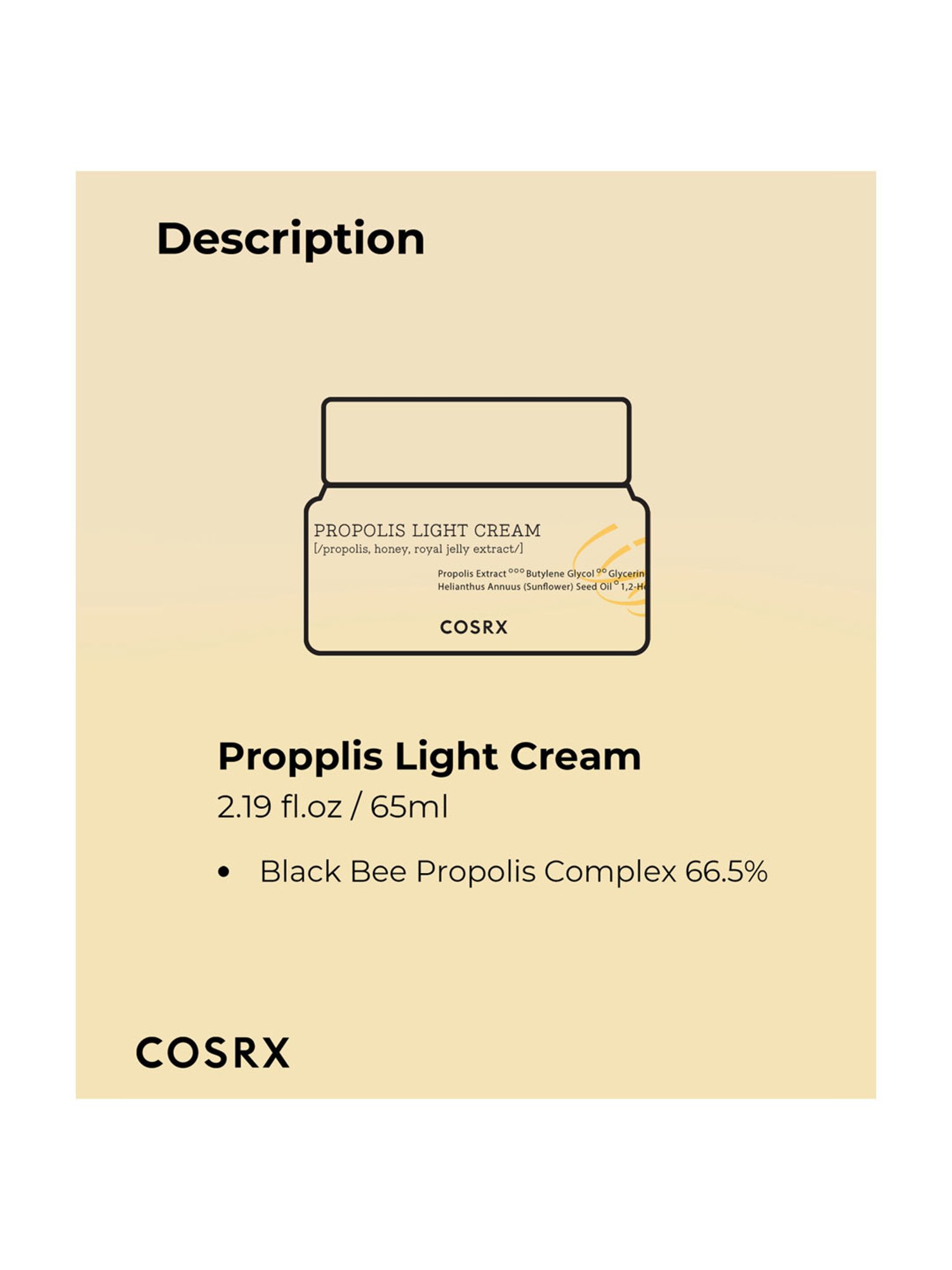 Cosrx Full Fit Propolis Light Cream - 65 ml