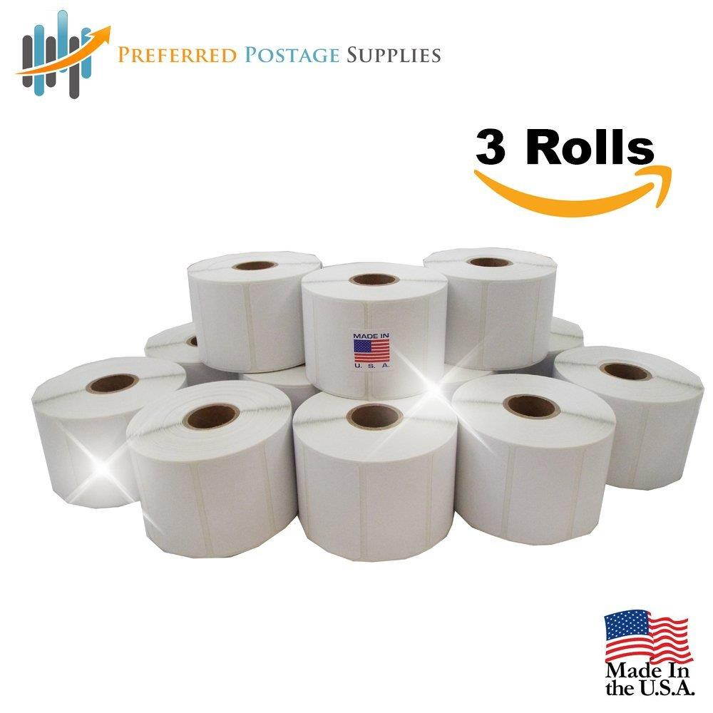 2.25x1.25 Top Coated Direct Thermal Labels 1135 Labels Per Roll (3 Rolls)