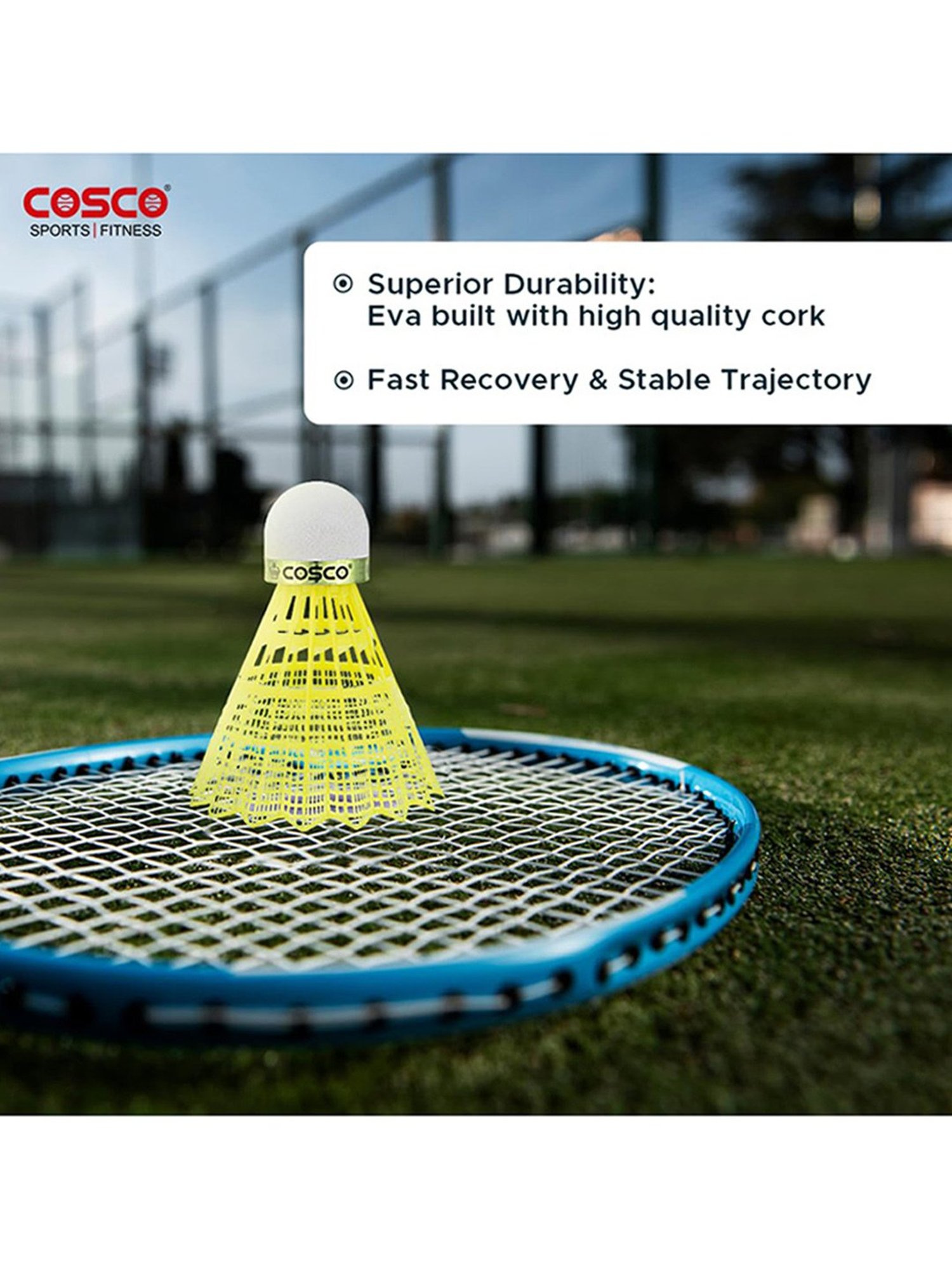 Cosco Aero 350 Nylon Shuttlecock (Yellow) Size - Standard