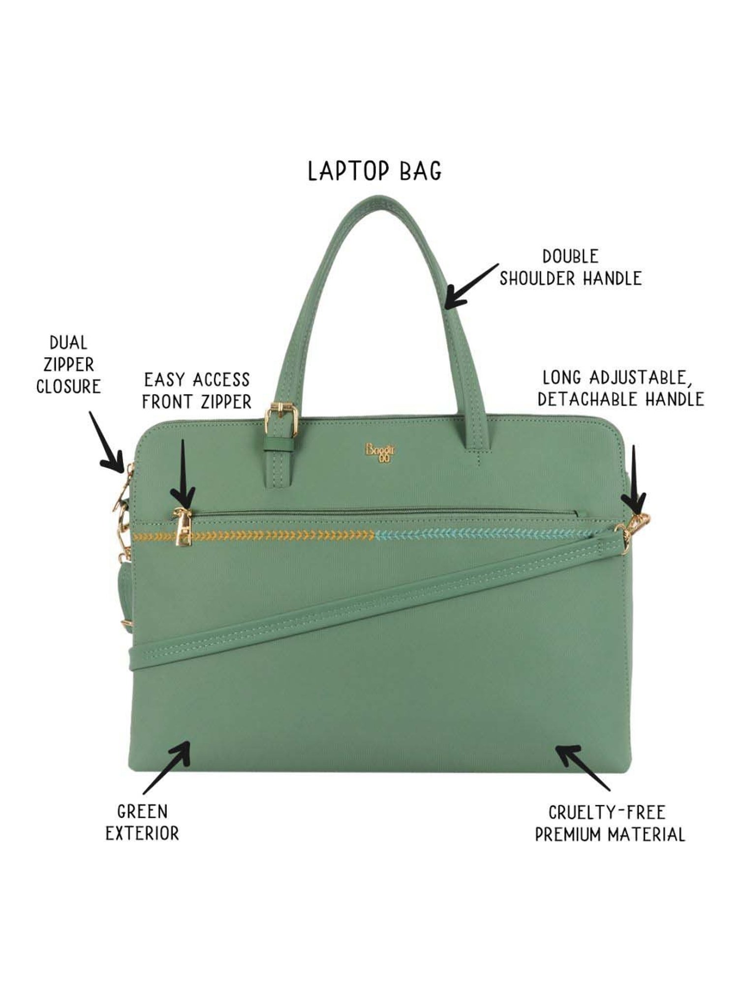 Baggit Seaweed PVC Solid Laptop Messenger Bag