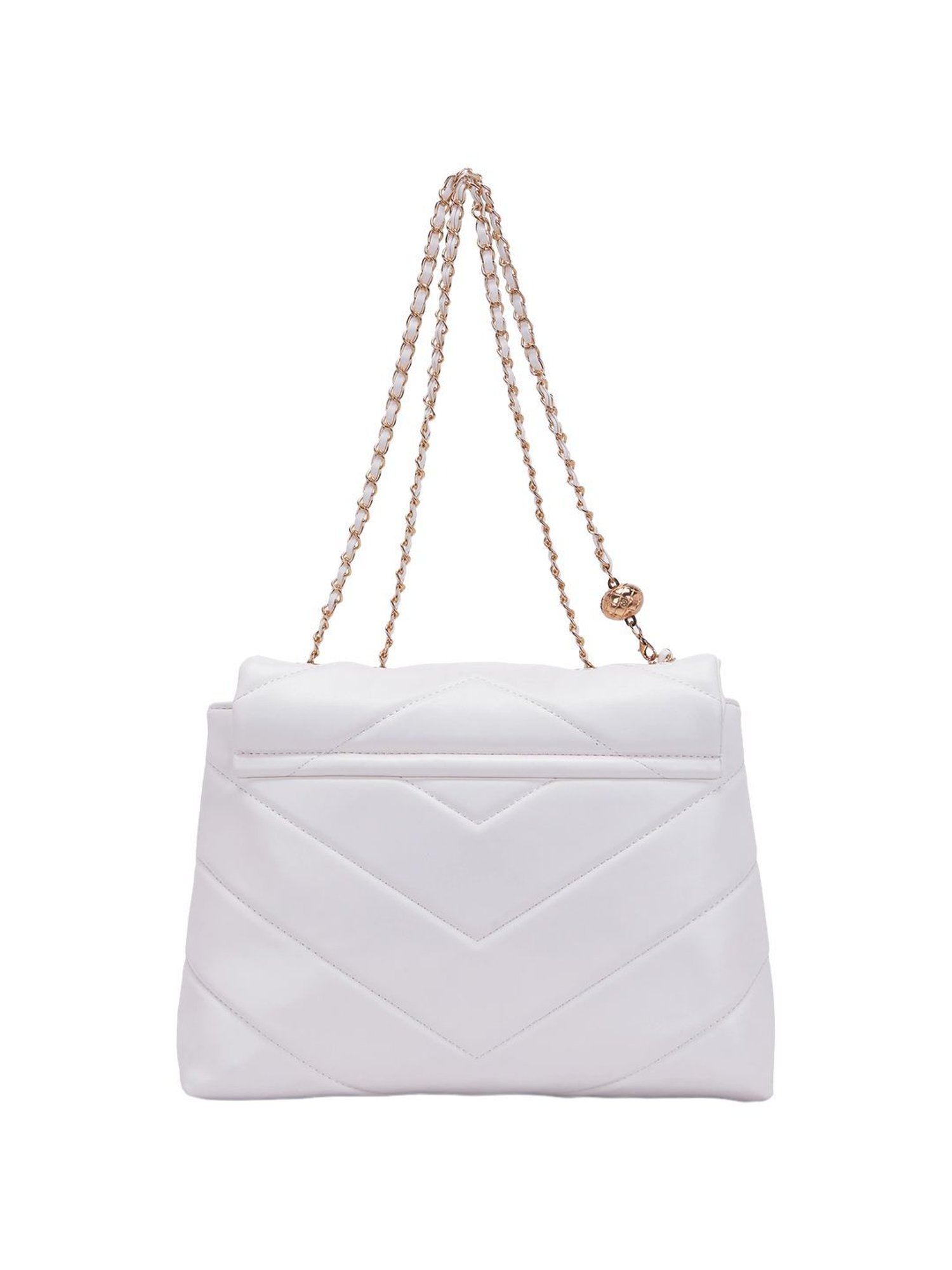 Giordano White Solid Medium Sling Handbag