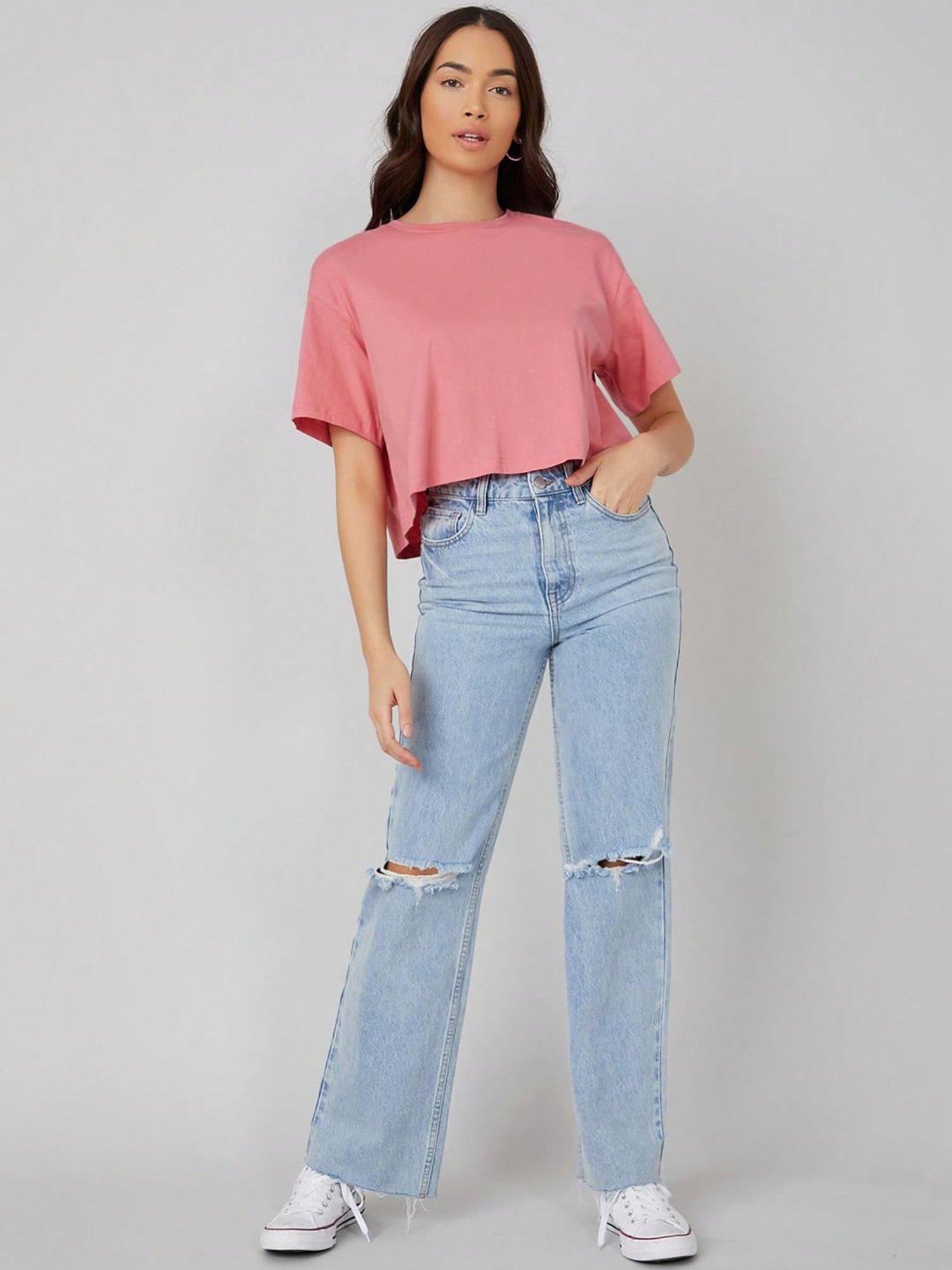 Kotty Pink Relaxed Fit Oversized T-Shirt