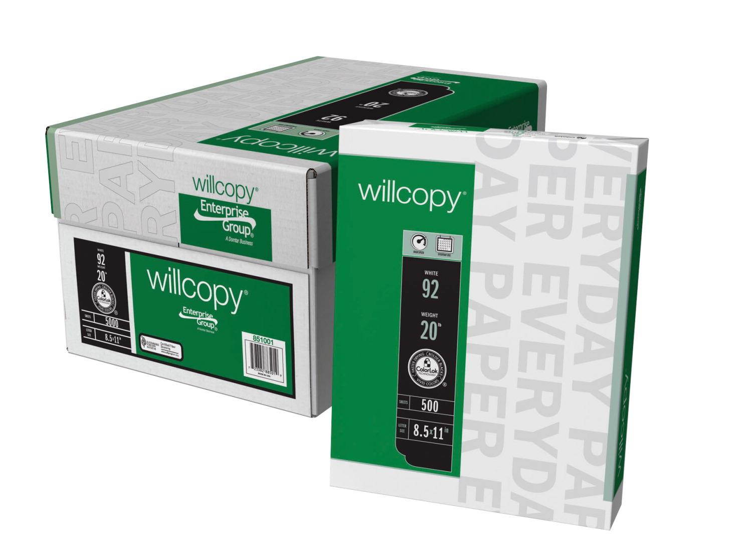 Willcopy Copy Paper, Letter Size, White, 10 Packs with 500 Sheets Each