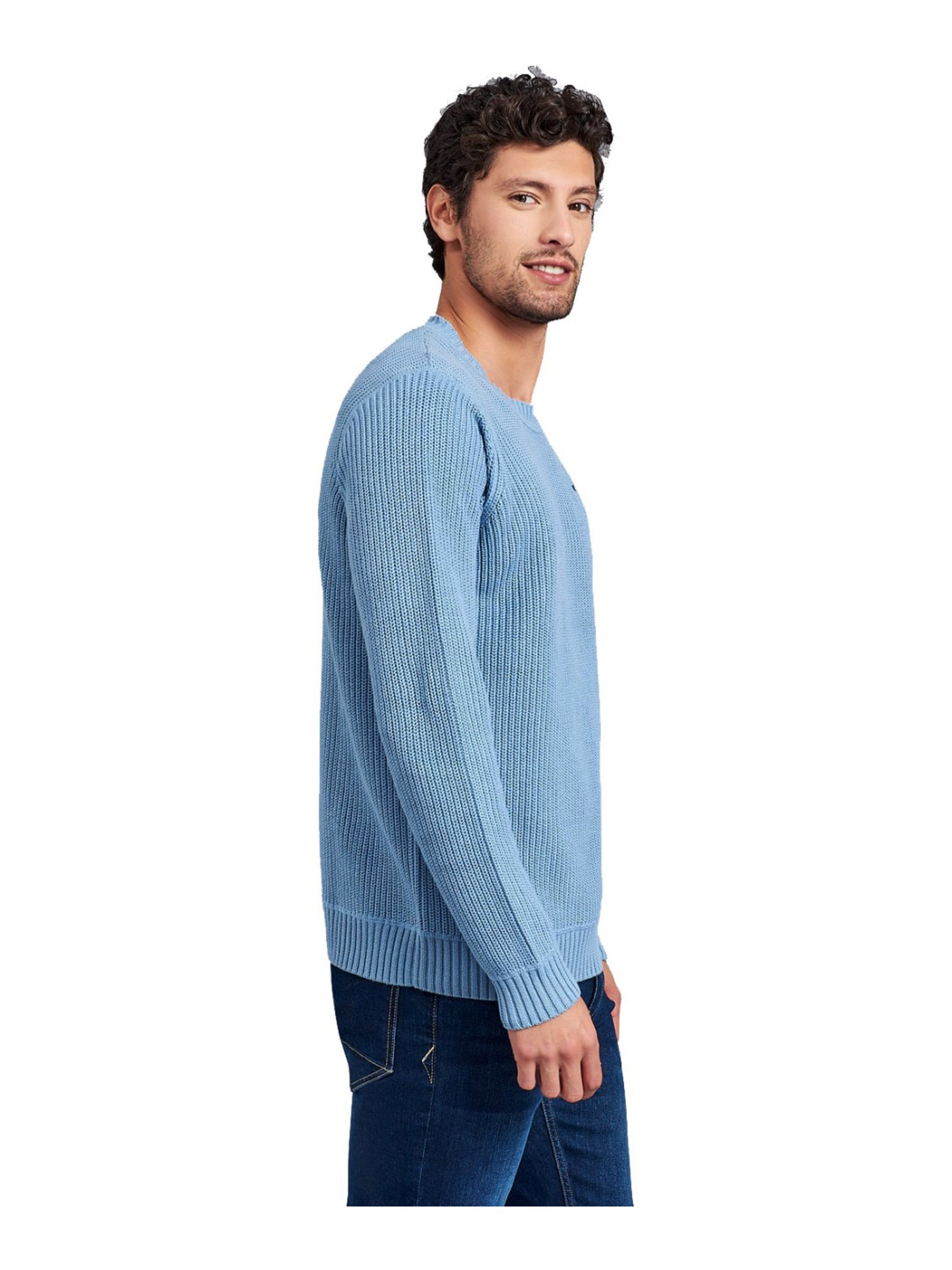 Beverly Hills Polo Club Sky Blue Cotton Regular Fit Sweater