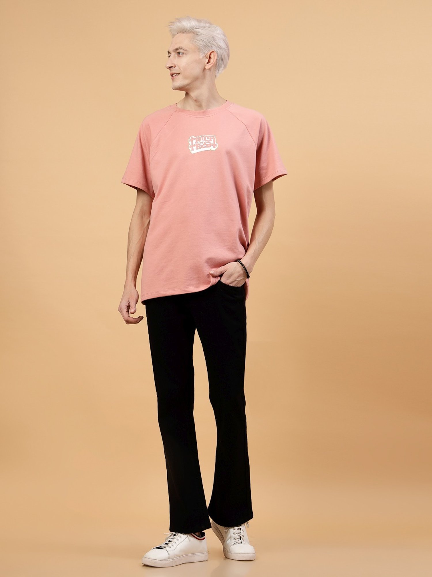 Rigo Pink Loose Fit Printed T-Shirt