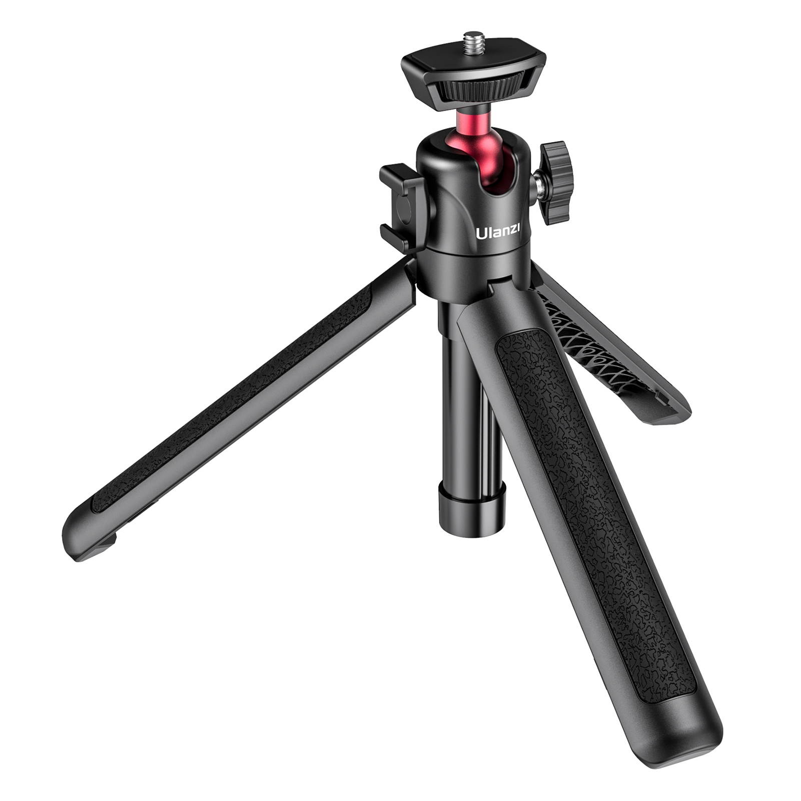 Ulanzi MT-16 Extendable Selfie Stick Tripod 4-Section 44cm/17.3in 2KG Payload with 360&deg; Swivel Ball Head Cold Shoe Universal 1/4 Screw for Phone Camera Microphone LED Light Mounting
