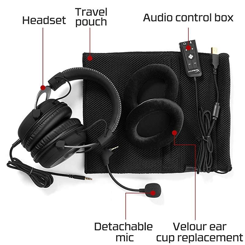 Cloud II Gaming Headset 71 Surround Sound Memory Foam Ear Pads Durable Aluminum Frame Detachable Microphone Works with PC PS4 Xbox One Gun Metal