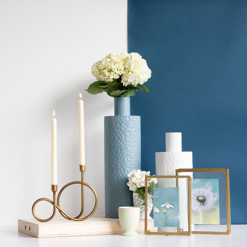 White Patterned Metal Decorative Vase - Foreside Home & Garden