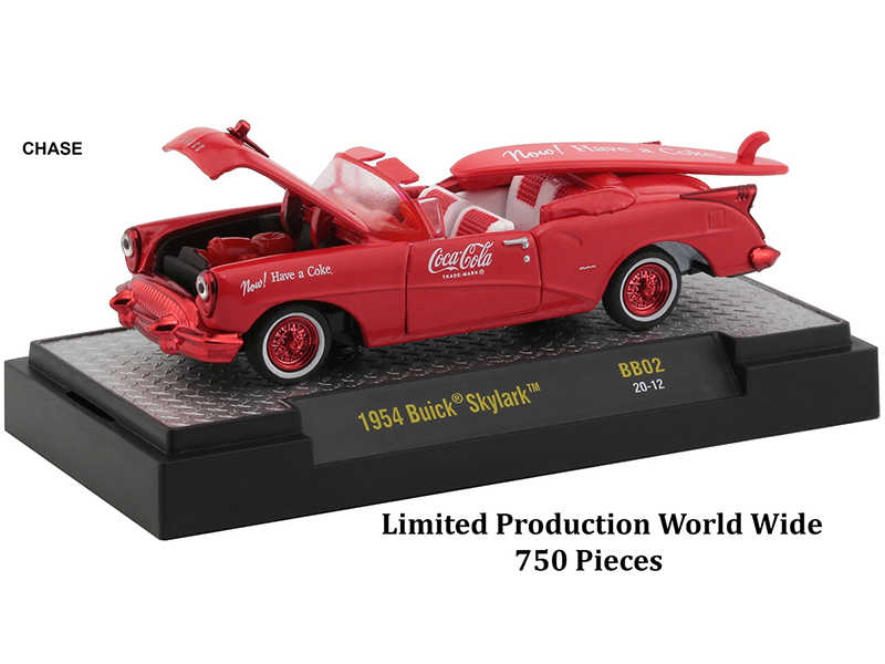 "Coca-Cola Bathing Beauties" Set of 3 Cars with Surfboards Release 2 Limited Edition to 6980 pieces Worldwide 1/64 Diecast Model Cars by M2 Machines
