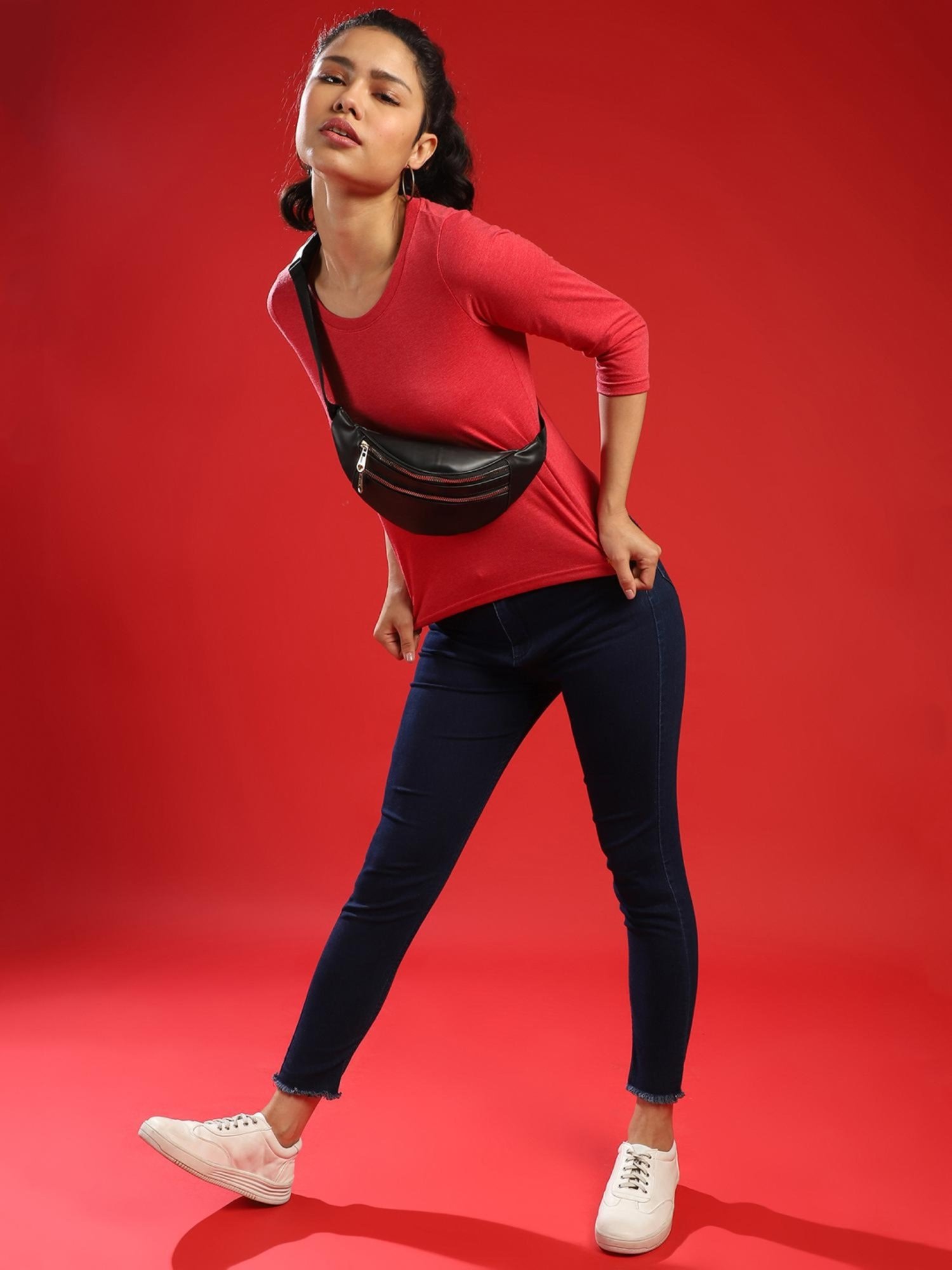 Campus Sutra Red Regular Fit Top