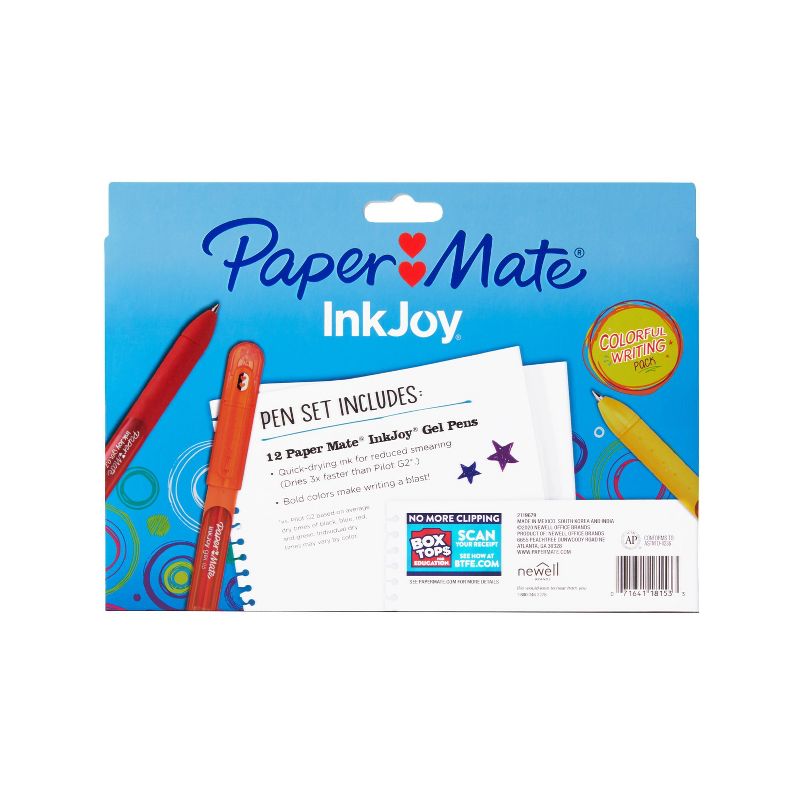 Paper Mate 12ct Gel Pens Promo Pack InkJoy Medium Multicolored