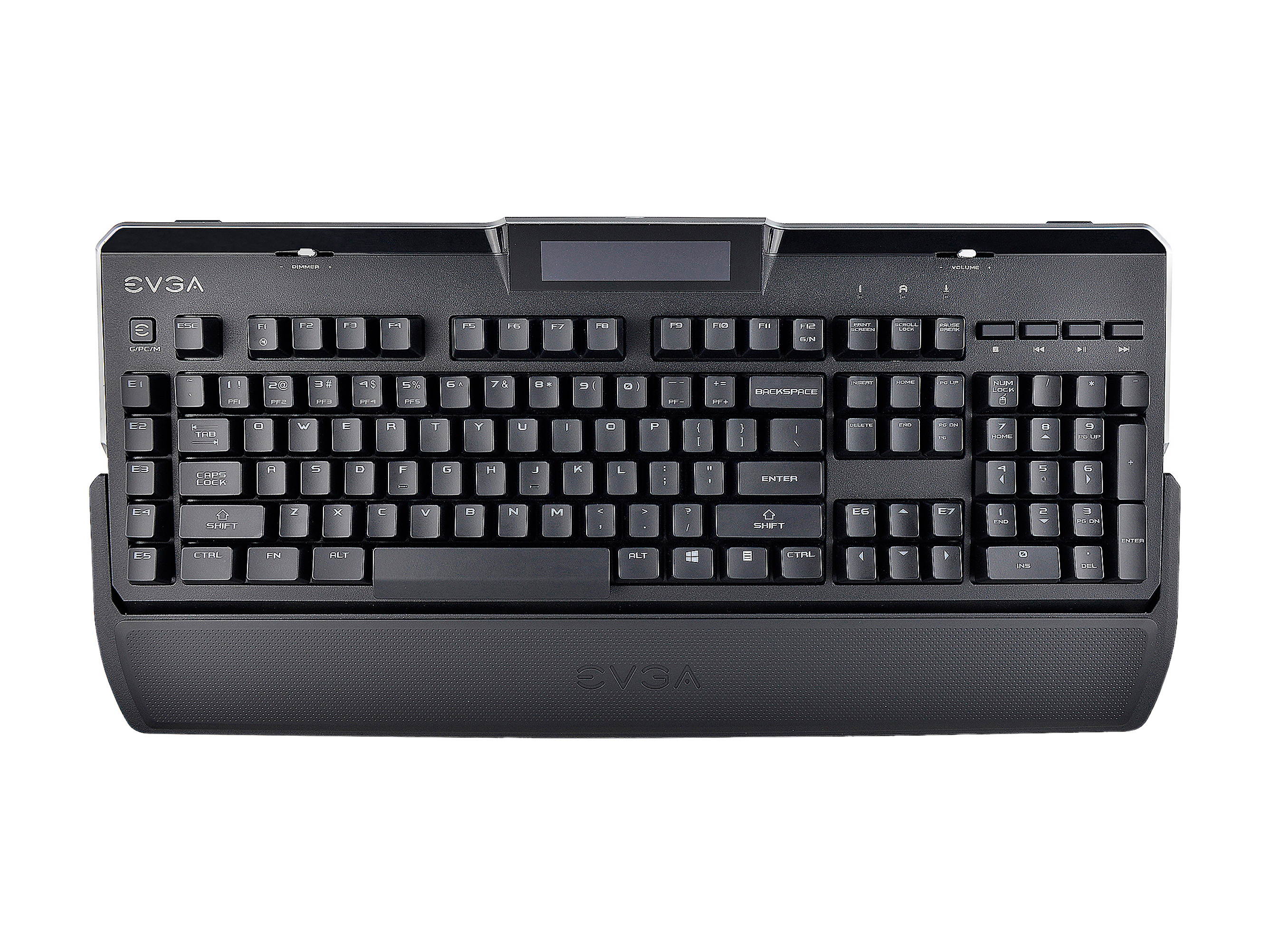 EVGA Z10 Gaming Keyboard, Red Backlit LED, Mechanical Blue Switches, Onboard LCD Display, Macro Gaming Keys