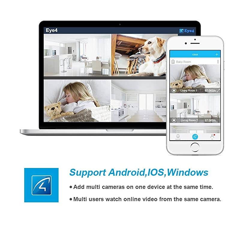 1080P WiFi Camera  HD Wireless IP Camera with Night Vision Motion Detection Cloud Service TwoWay Audio Home Security Camera for Indoor Support Max 128G TF Card