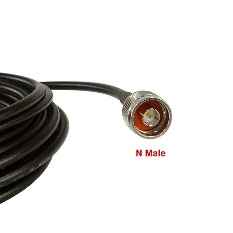 15 ft Low-Loss Coax Jumper Cable (50 Ohm) - N Male to N Male - for 3G/4G/LTE/Ham/ADS-B/GPS/RF Radio to Antenna, Amplifier/Booster or Surge Arrester Use